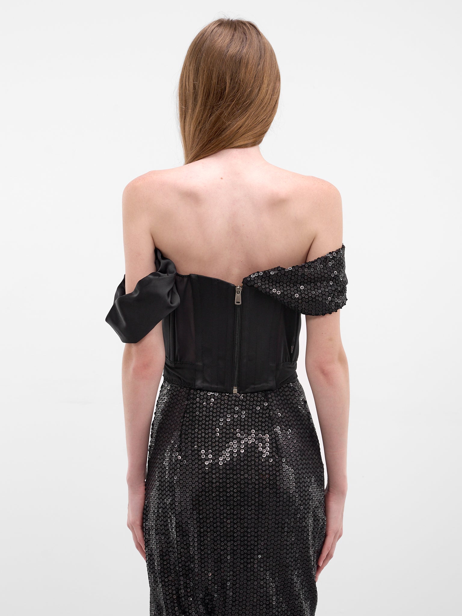 Black Knot Sequin Corset (15030046-J00AD-BLACK)
