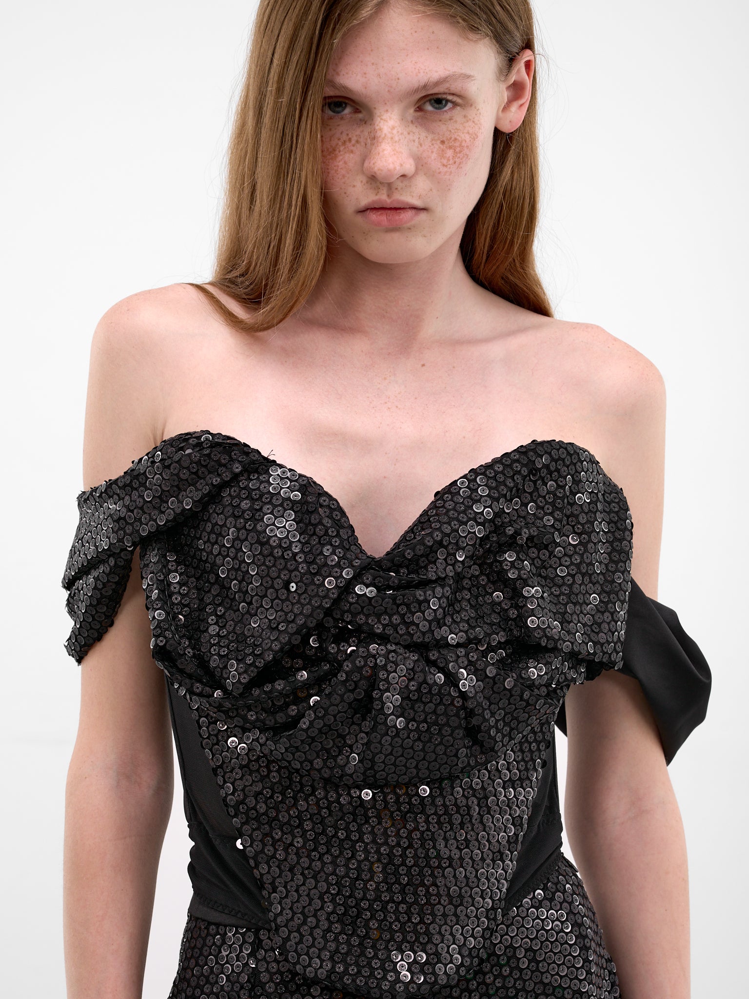 Black Knot Sequin Corset (15030046-J00AD-BLACK)