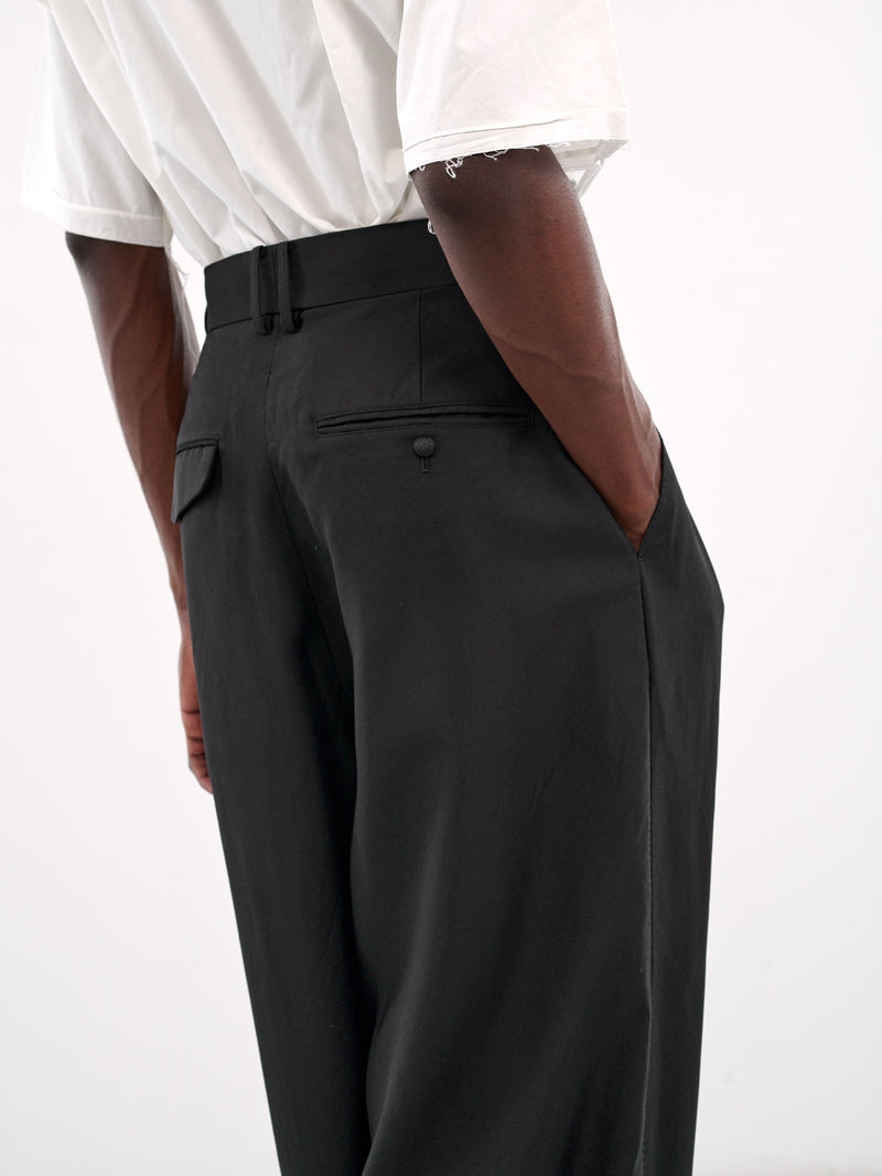 Rayon Doeskin Slit Wide Pants (1525105013-BLACK)