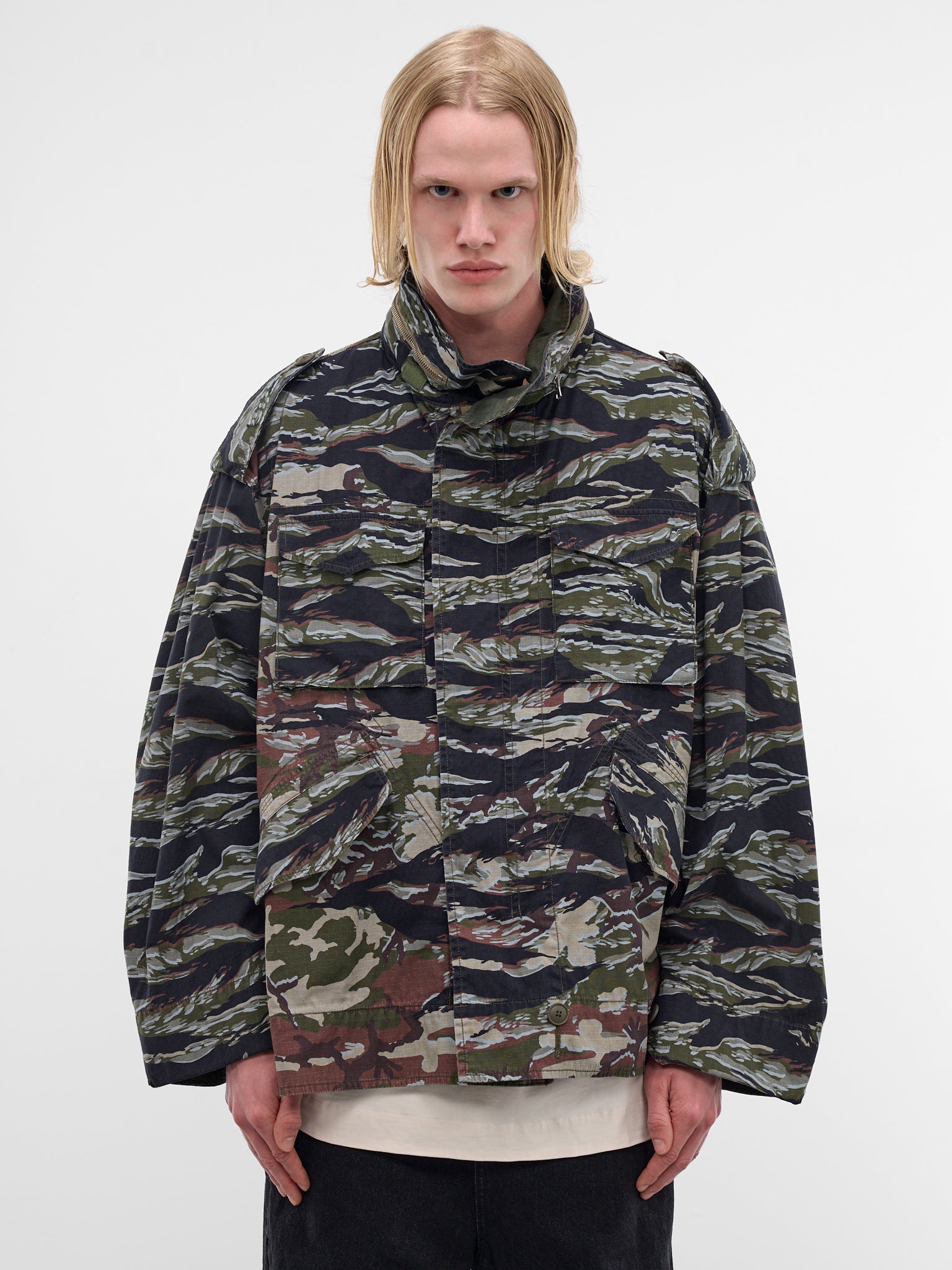 Camo Reversible Two-Way Jacket (1625102050-OLIVE)