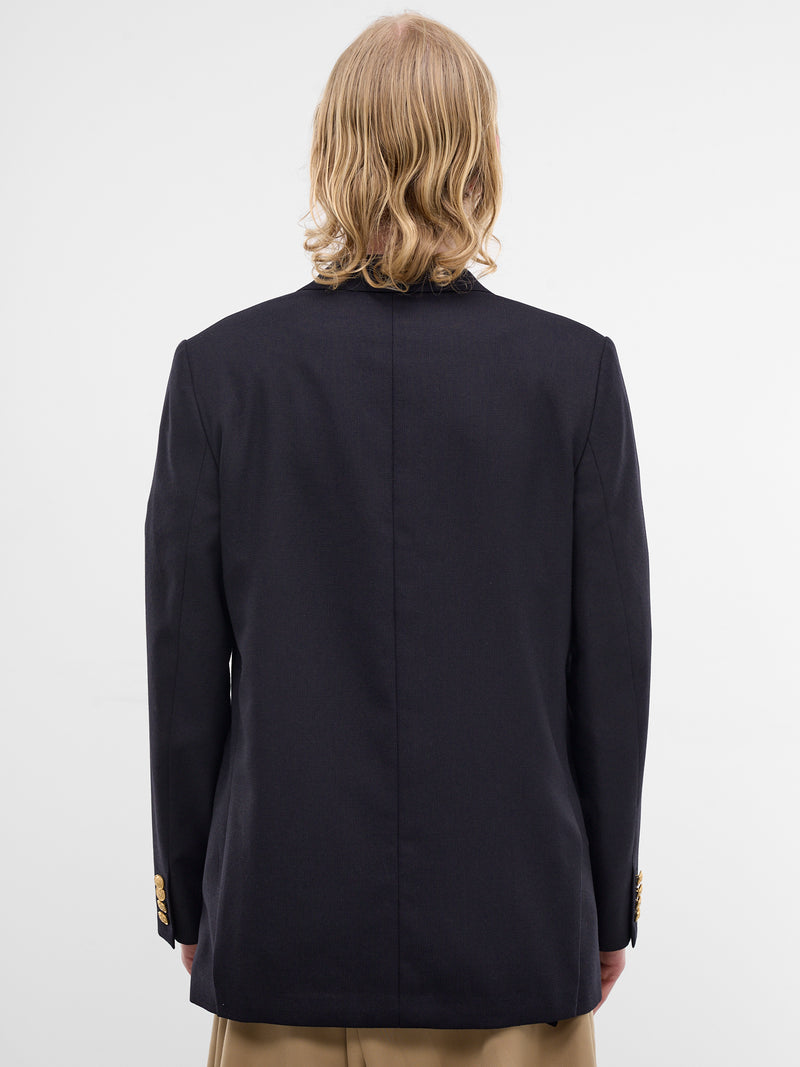 Navy Double-Breasted Tailored Blazer (1626101003-NAVY)