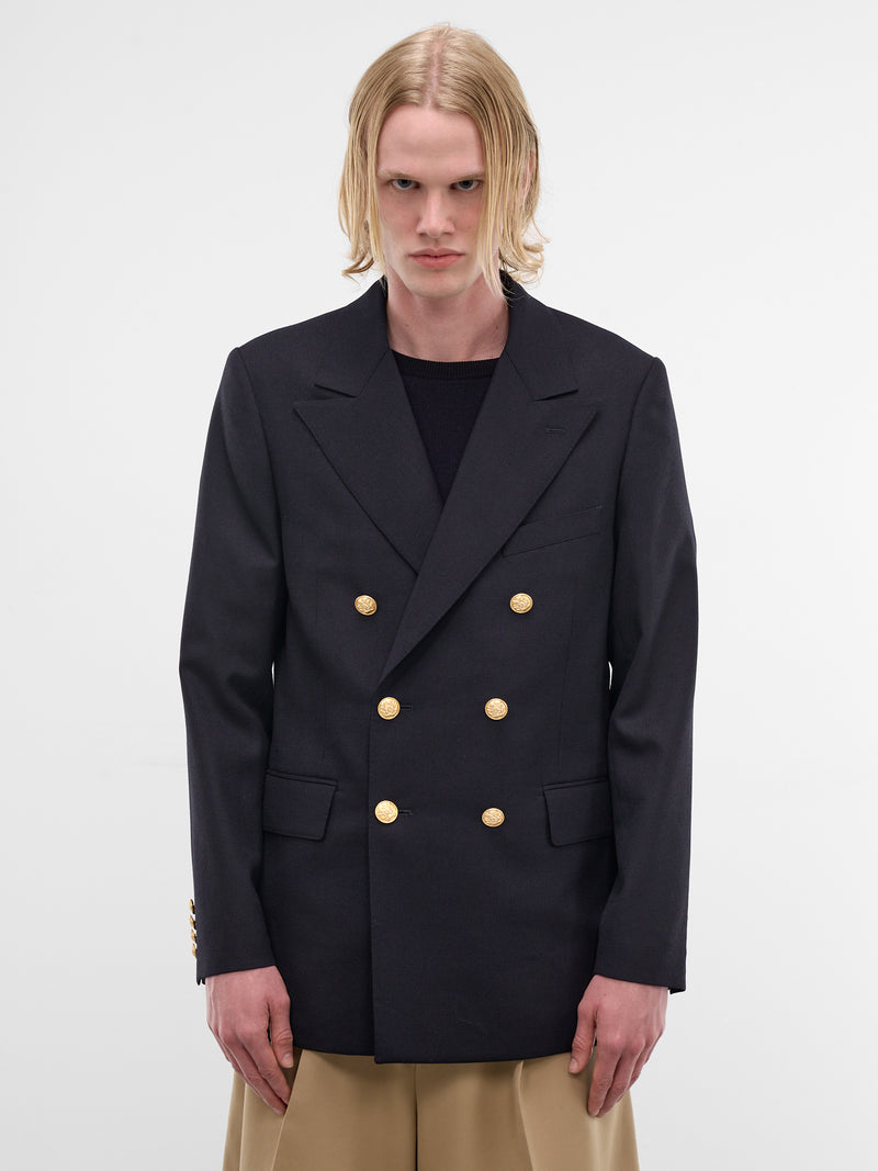 Navy Double-Breasted Tailored Blazer (1626101003-NAVY)