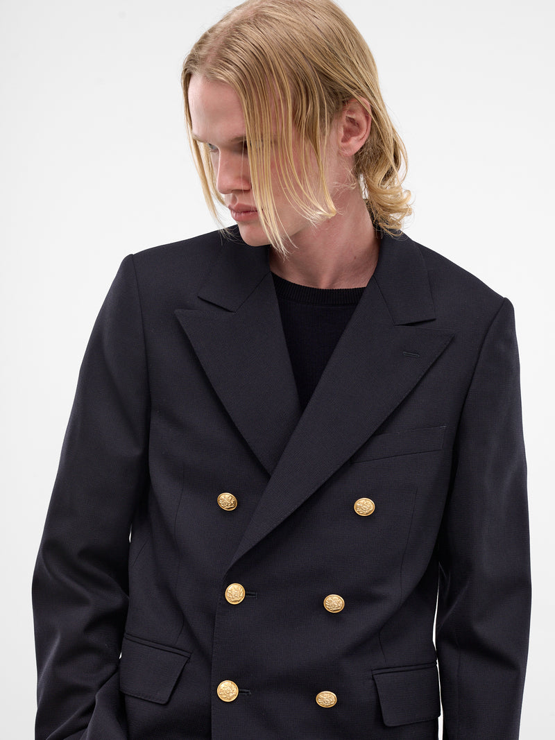 Navy Double-Breasted Tailored Blazer (1626101003-NAVY)