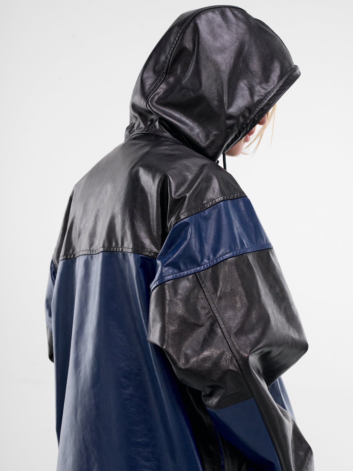 Lamb Leather Wingshape Mountain Parka (1626402005-BLUE)