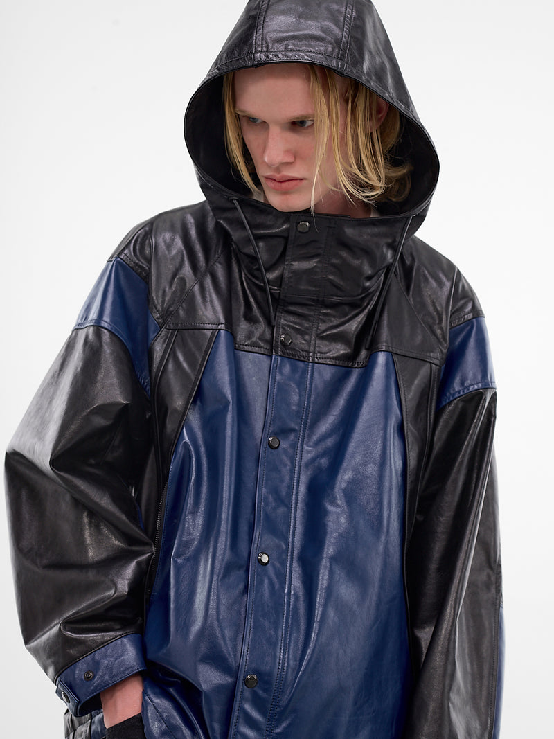 Lamb Leather Wingshape Mountain Parka (1626402005-BLUE)