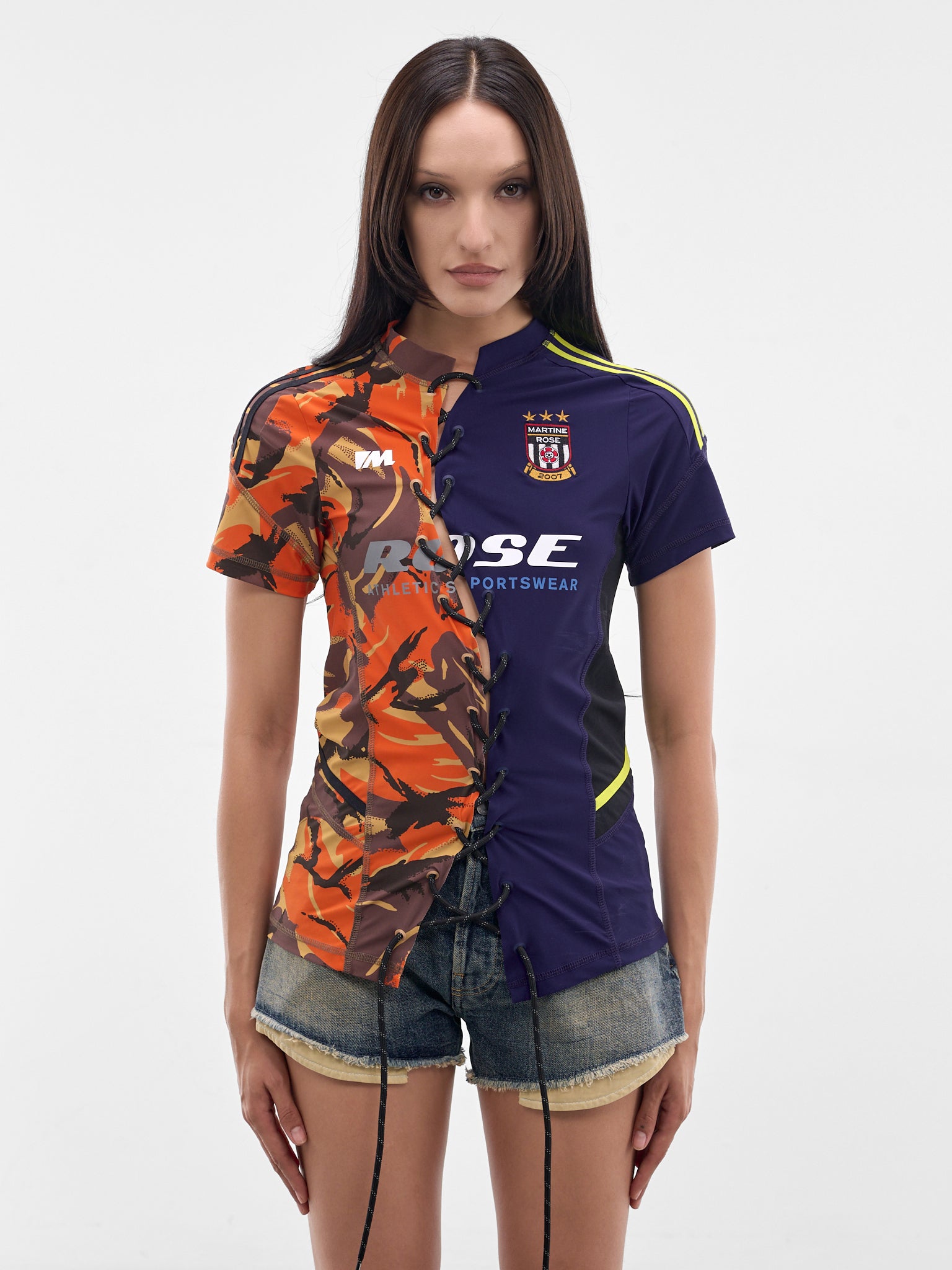 Deconstructed Lace-Up Football Top (168JT16208-ORANGE)