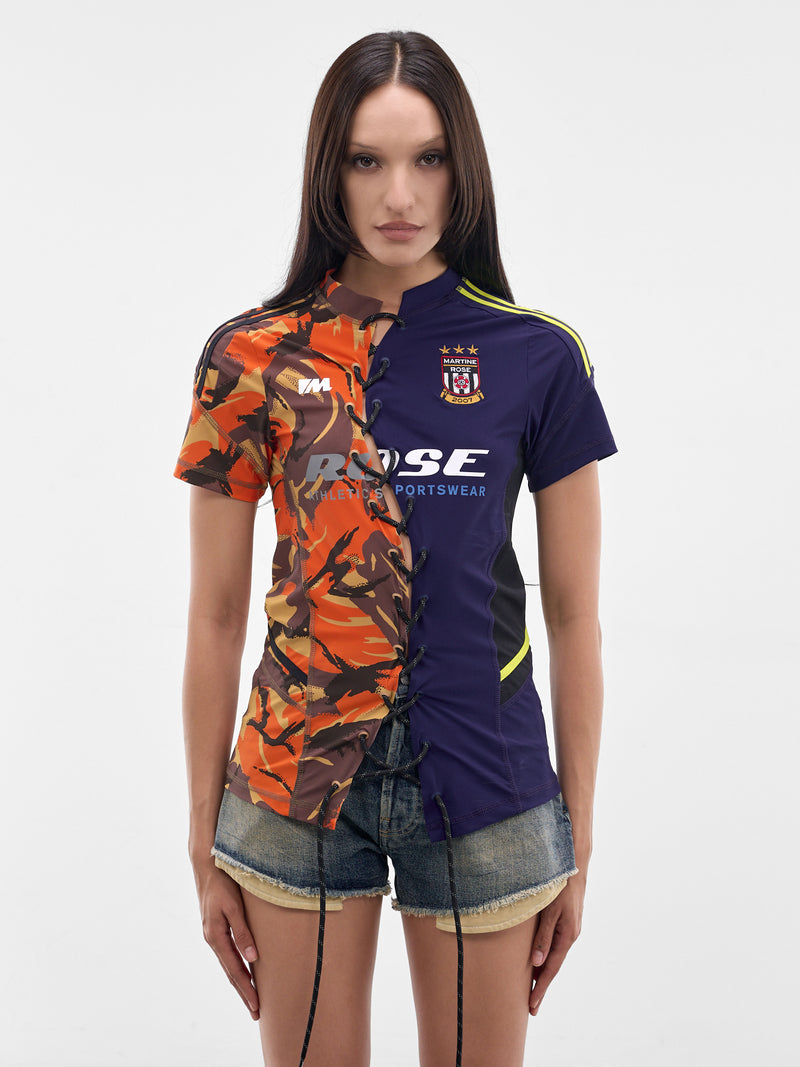 Deconstructed Lace-Up Football Top (168JT16208-ORANGE)
