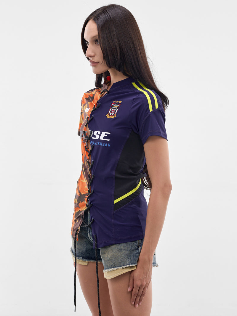 Deconstructed Lace-Up Football Top (168JT16208-ORANGE)