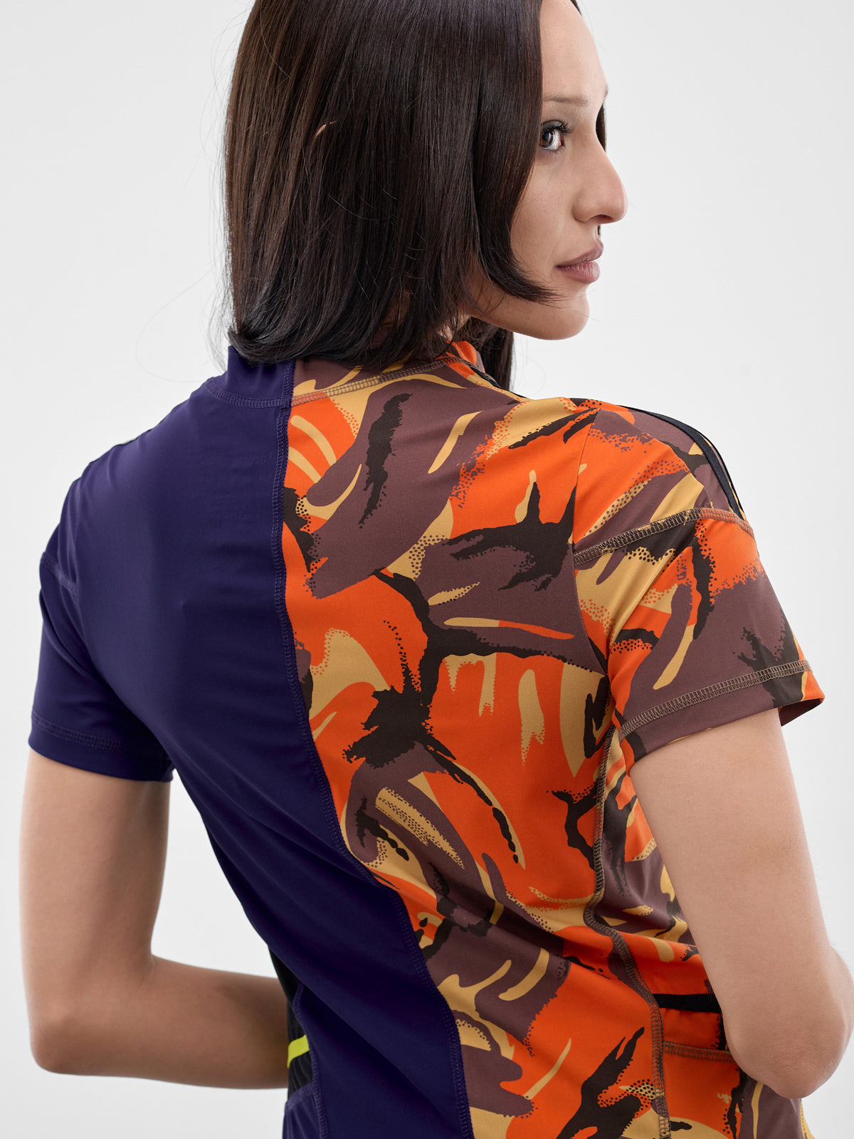Deconstructed Lace-Up Football Top (168JT16208-ORANGE)