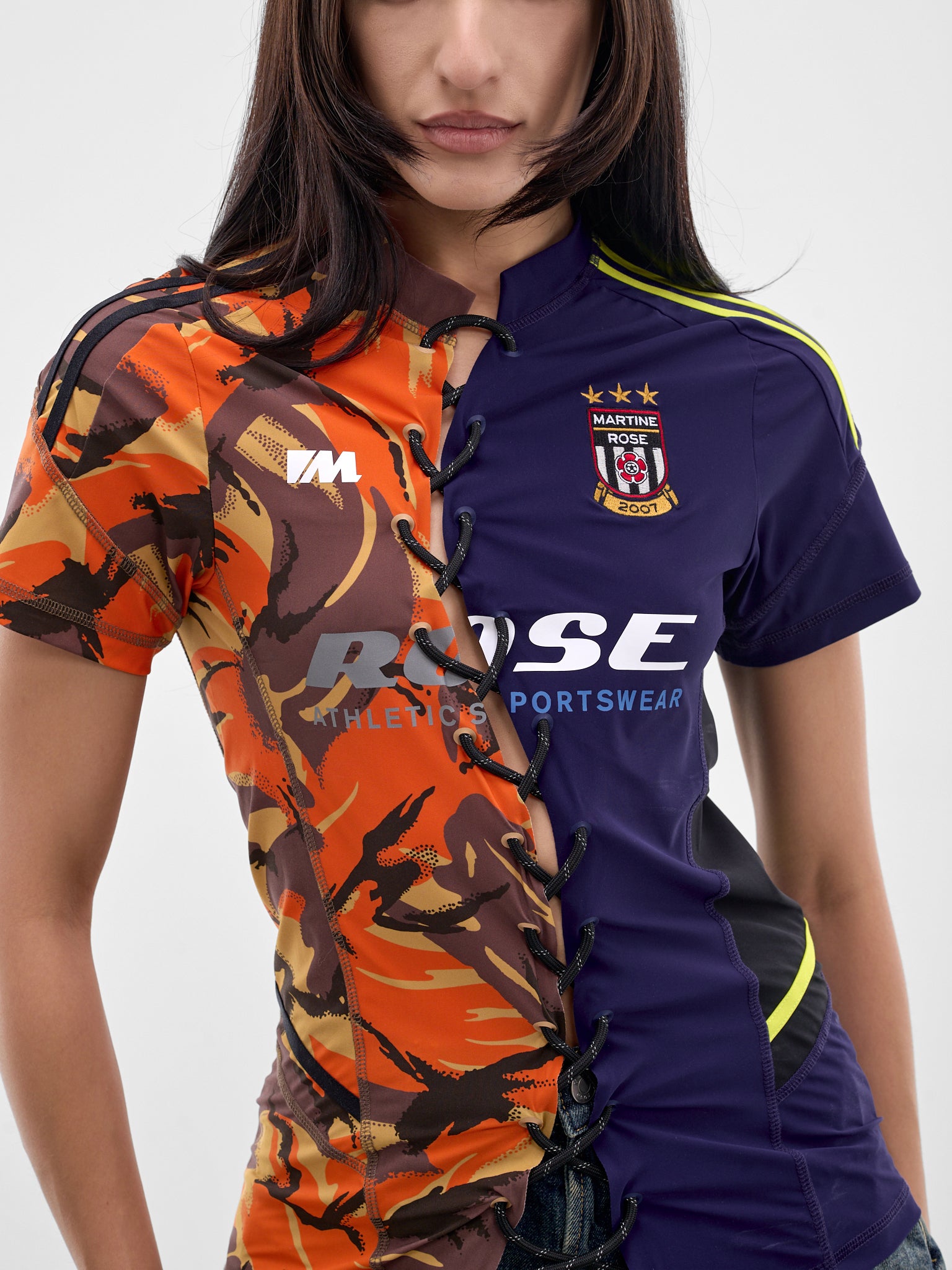 Deconstructed Lace-Up Football Top (168JT16208-ORANGE)