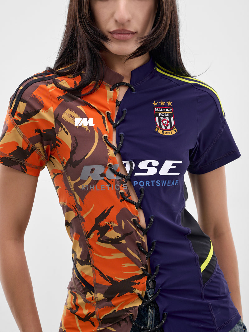 Deconstructed Lace-Up Football Top (168JT16208-ORANGE)