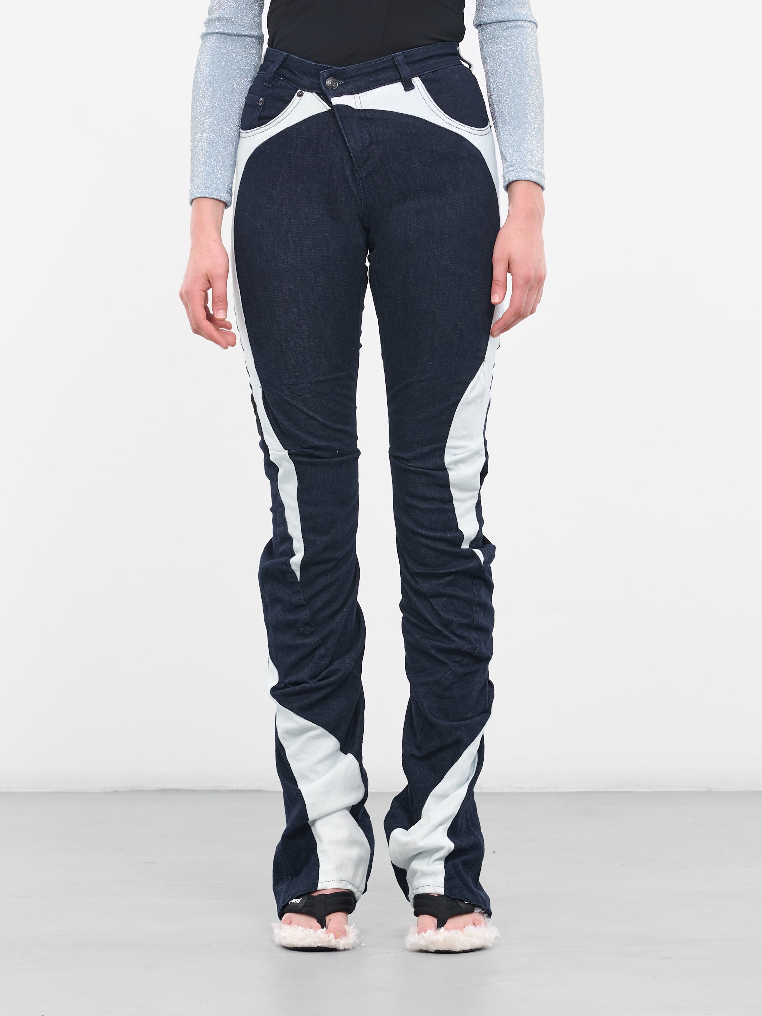 Multi-Line Denim Pants (1701713-MULTICOLOR)