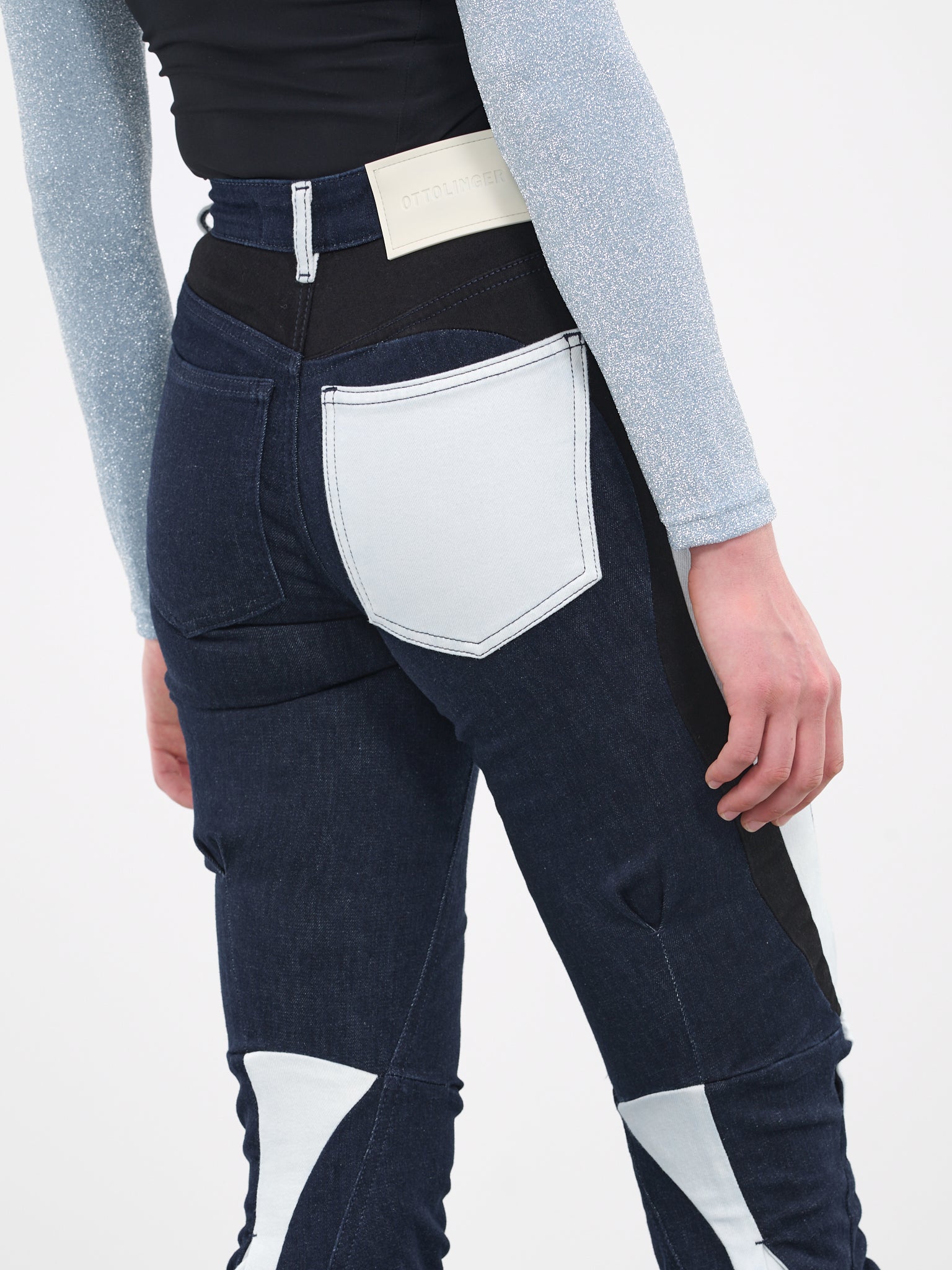 Multi-Line Denim Pants (1701713-MULTICOLOR)