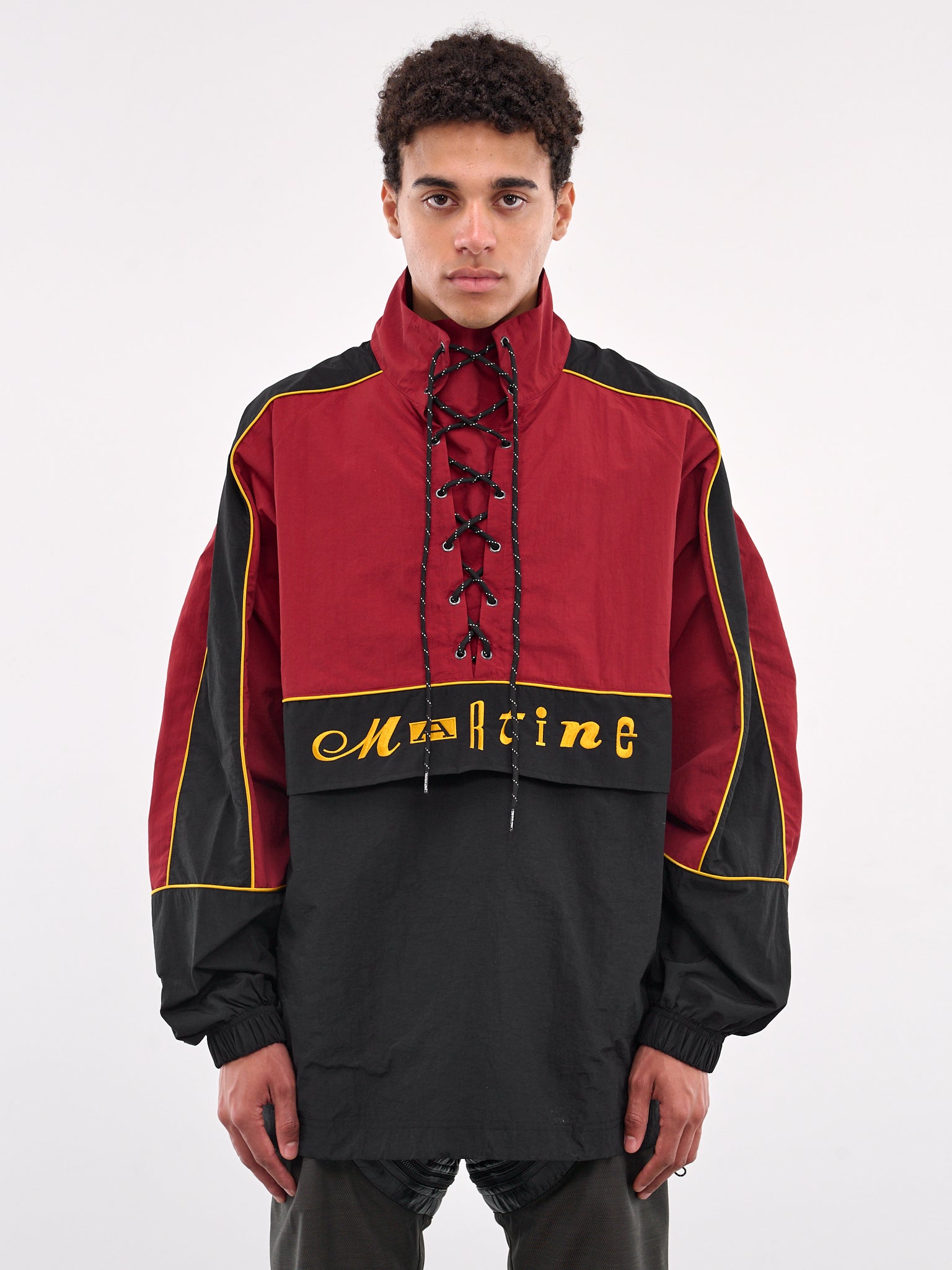 Two-Tone Lace-Up Jacket (173WP01027-BLACK)