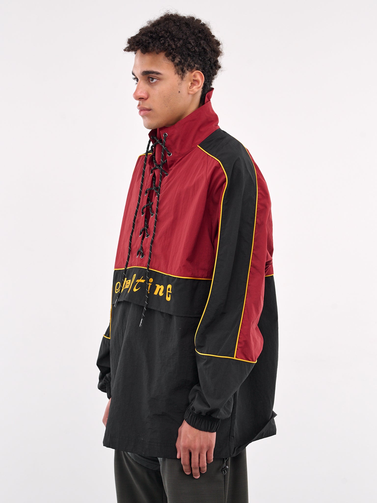Two-Tone Lace-Up Jacket (173WP01027-BLACK)