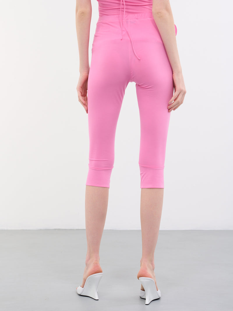 3D Rose Cropped Leggings (176523-PINK)