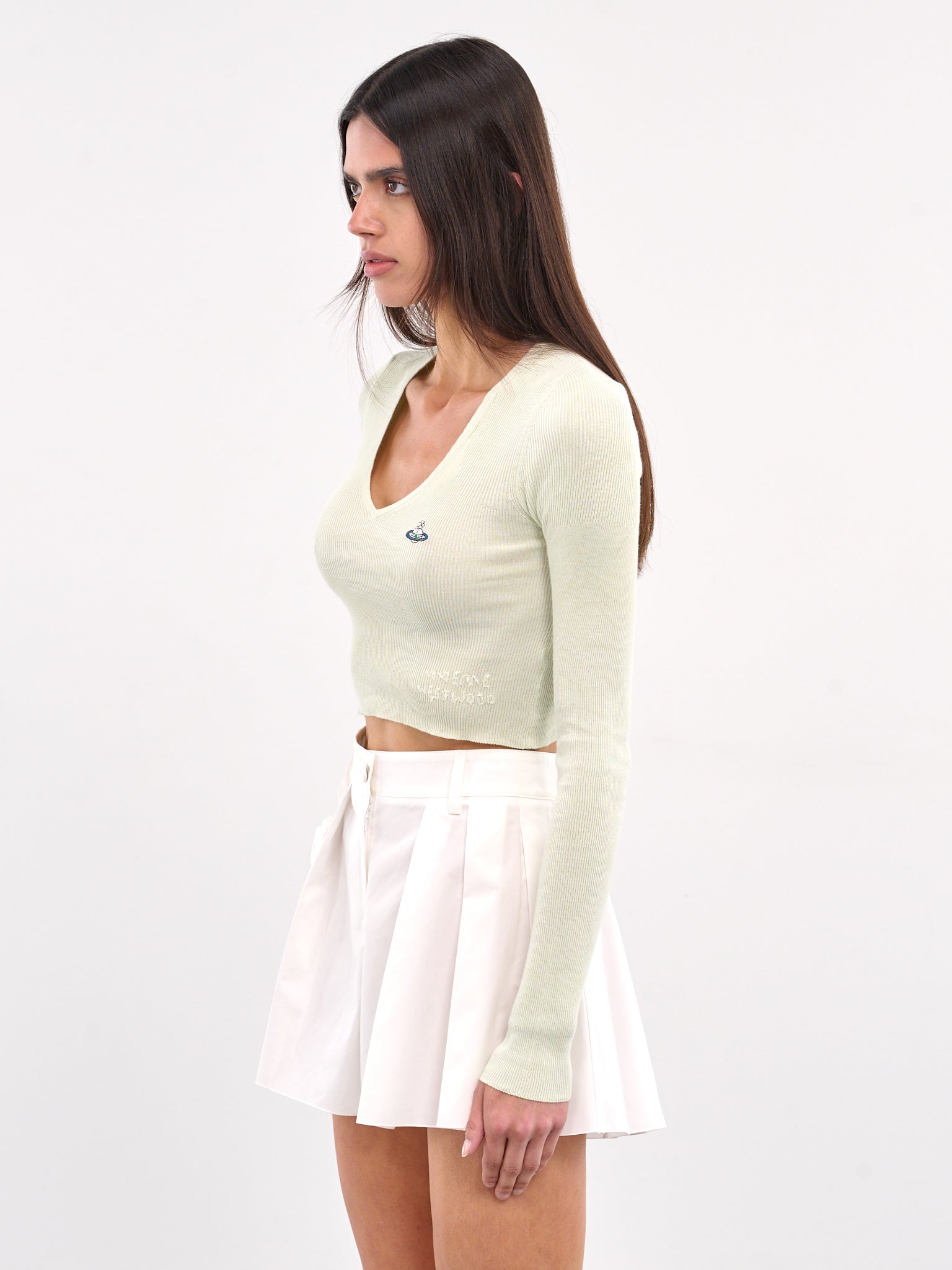 Bea Cropped V-Neck Top (1803004W-Y003K-BEA-PISTACHIO)