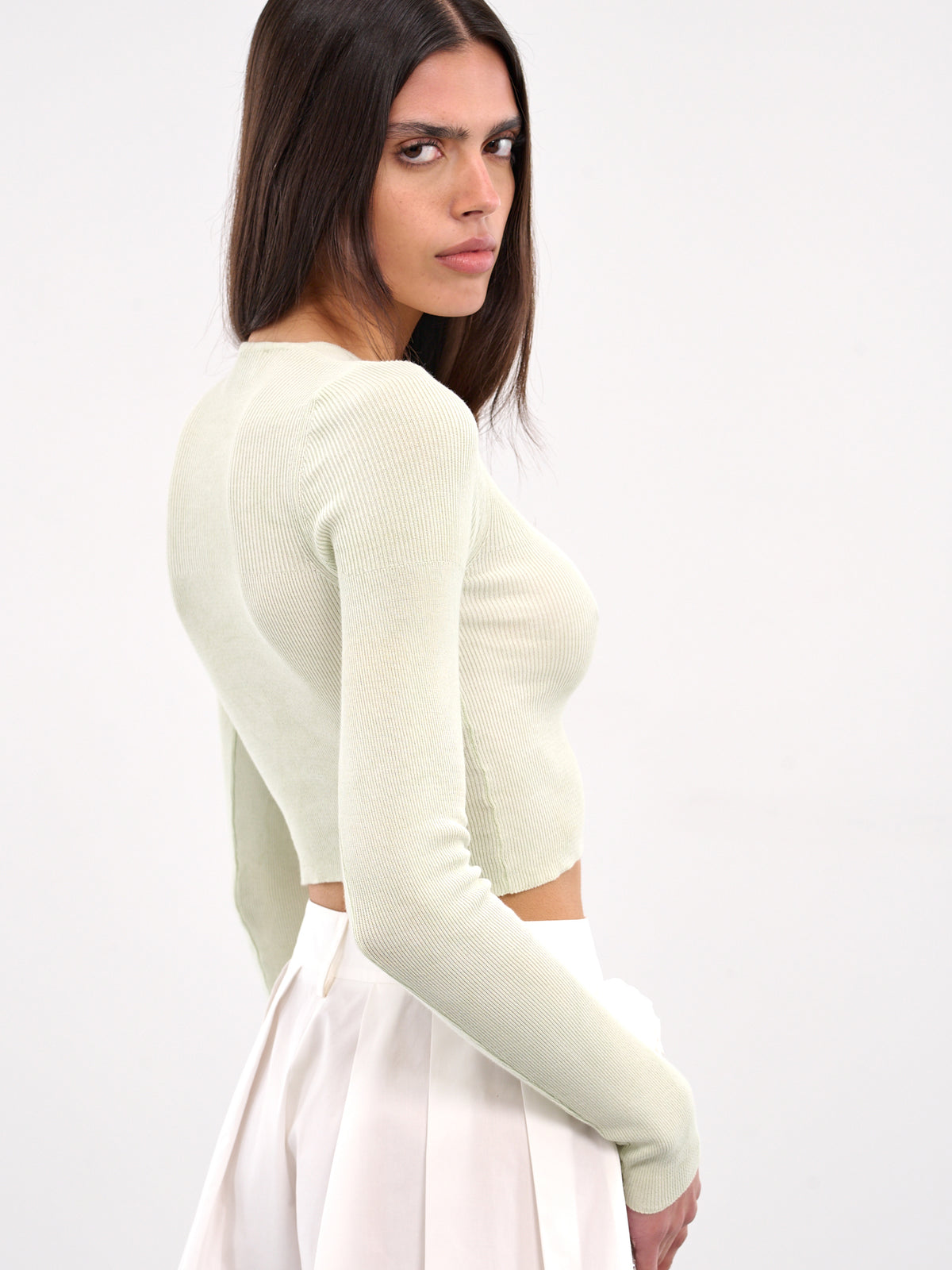 Bea Cropped V-Neck Top (1803004W-Y003K-BEA-PISTACHIO)