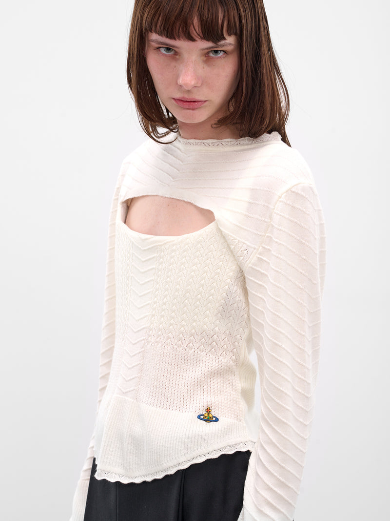 White Maria Corset Top (1803006L-Y0006-A402-DUSTY-WHIT)