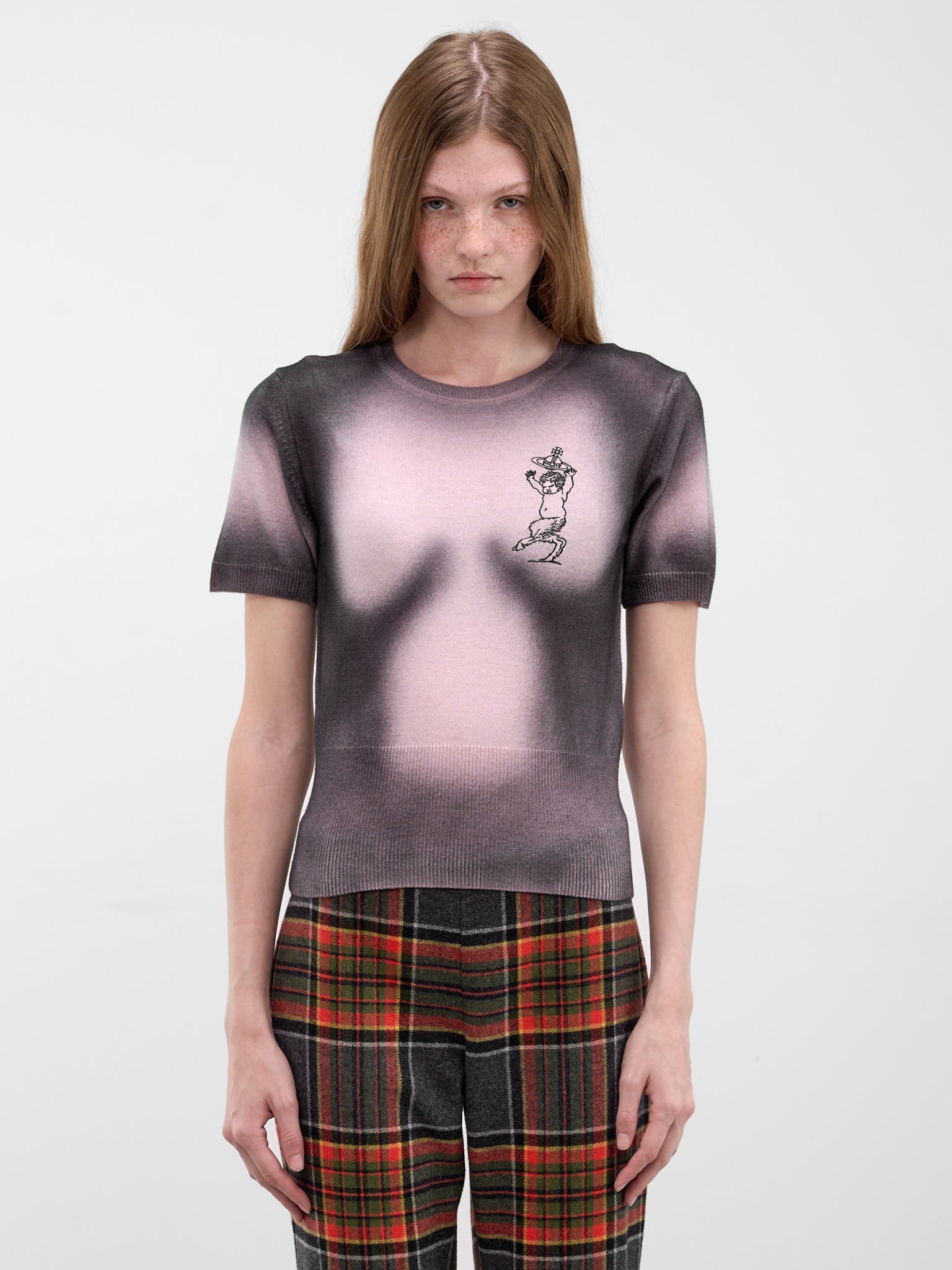 Elle Gradient Satyr Knit Tee (1803007G-Y004I-G401-PINK-BLACK)