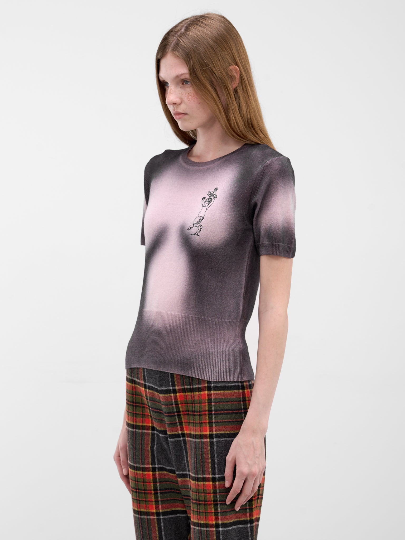 Elle Gradient Satyr Knit Tee (1803007G-Y004I-G401-PINK-BLACK)