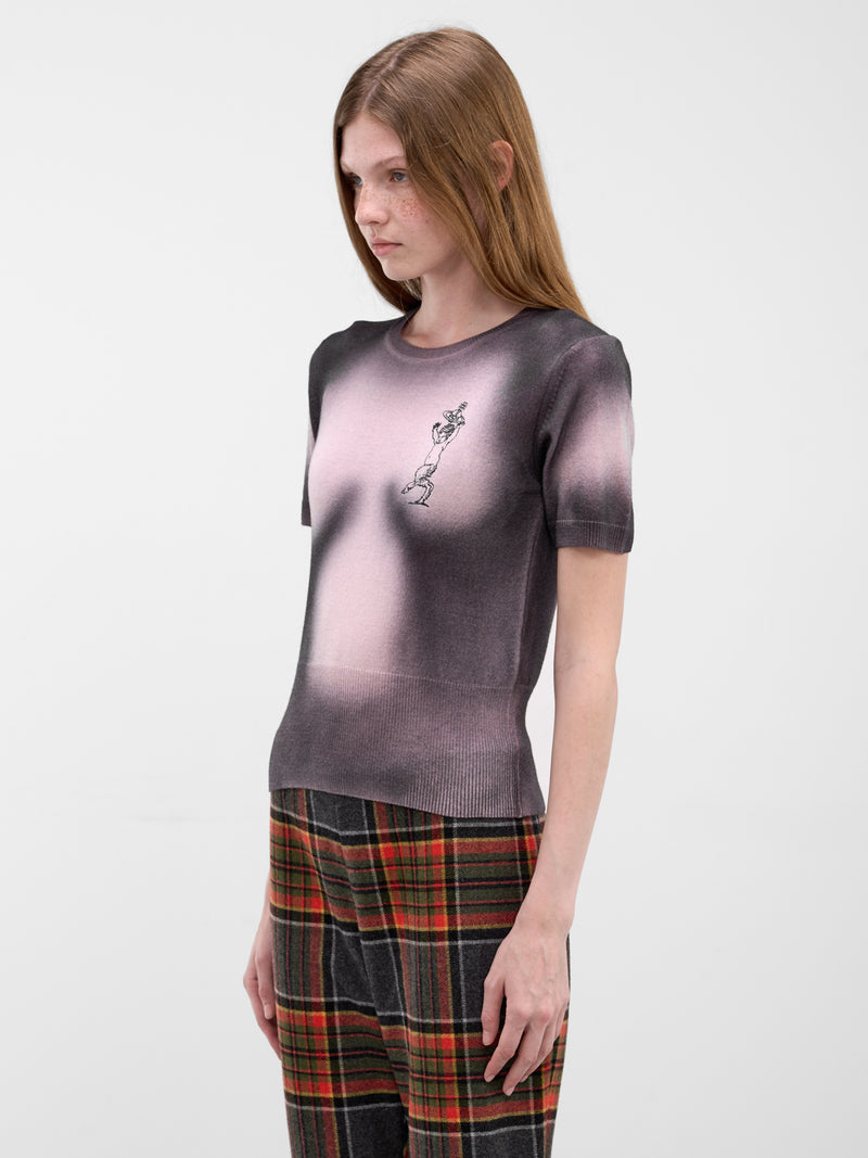 Elle Gradient Satyr Knit Tee (1803007G-Y004I-G401-PINK-BLACK)