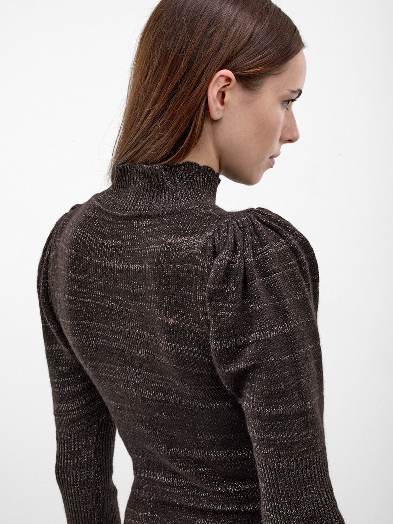 Chocolate Knit Cut-Out Sweater (18030089-C00A2-CHOCOLATE)