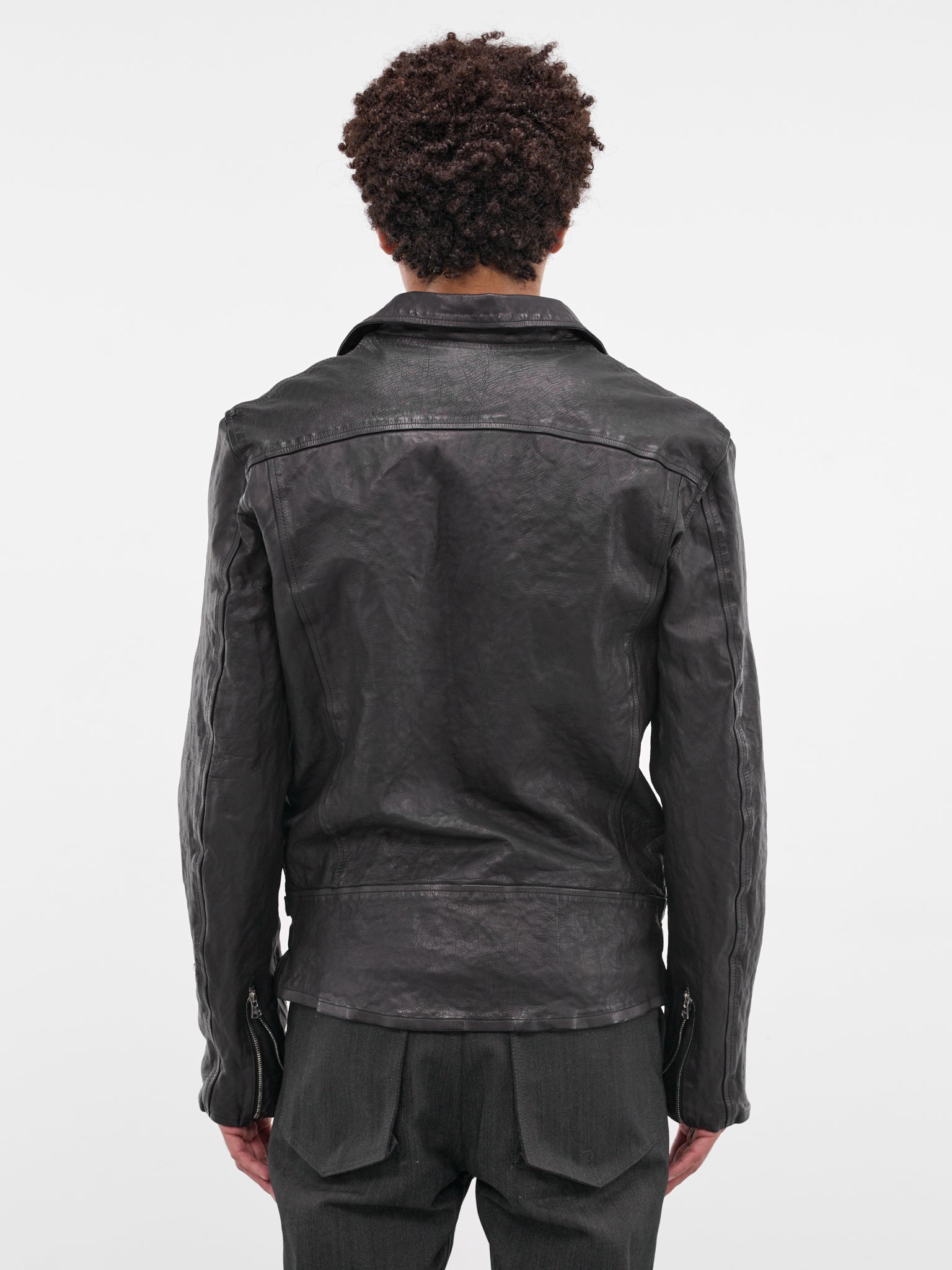 Blue Calf Leather Biker Jacket (1927-01-BLUE-BLACK)