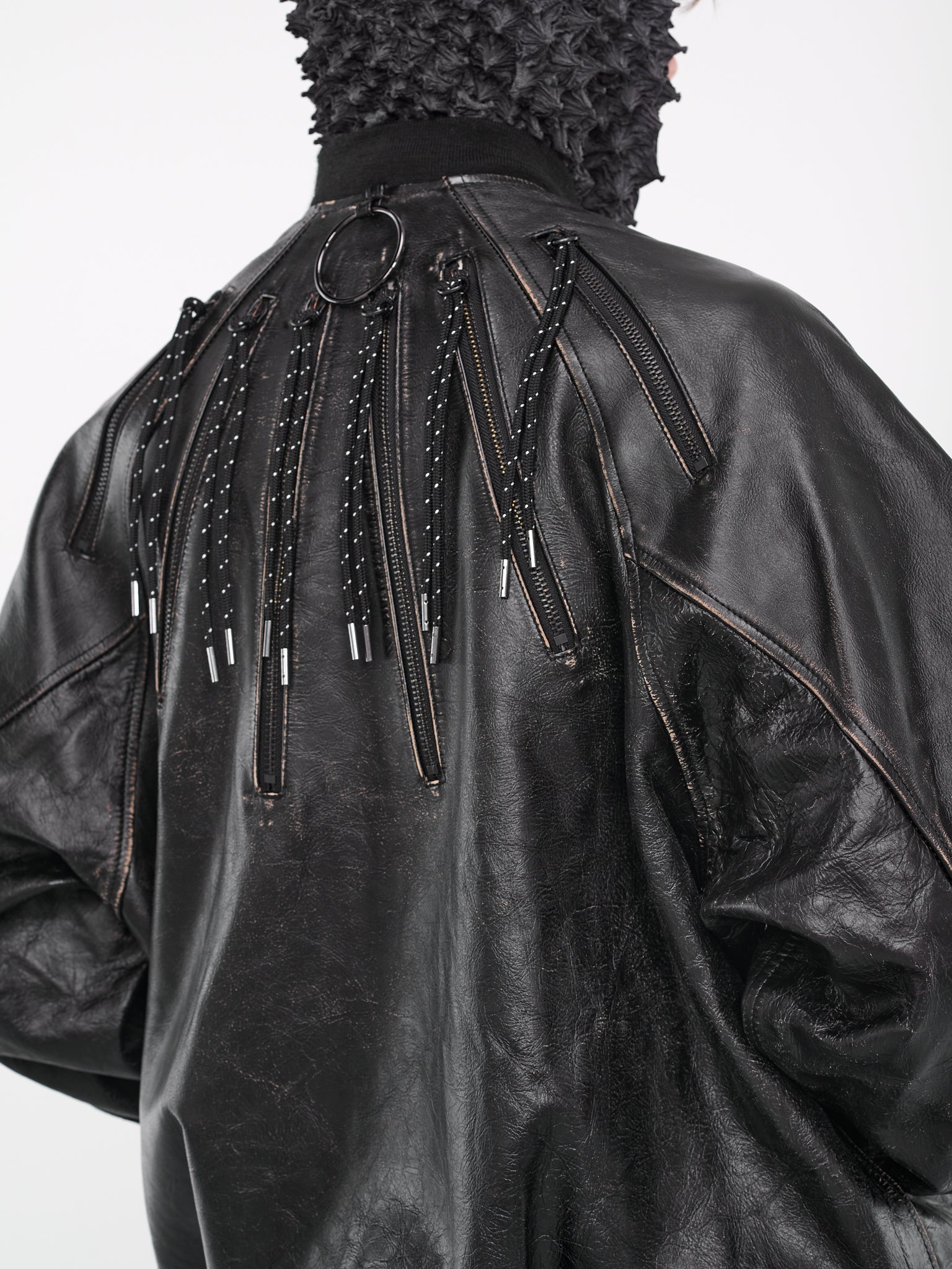 Multi-Zip Leather Jacket (1927-BLACK)