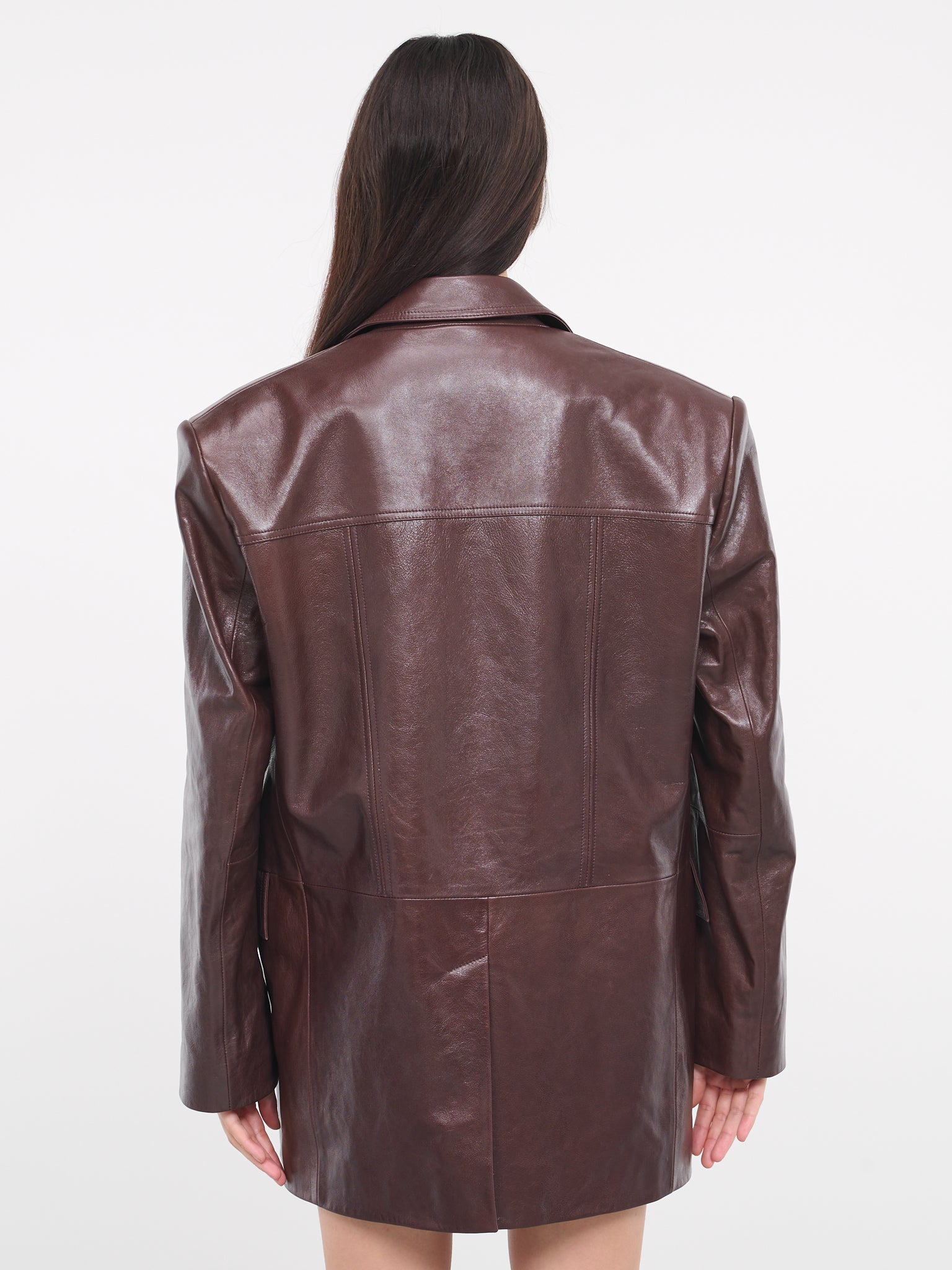 Leather Car Jacket (1934240000010-BURGUNDY)