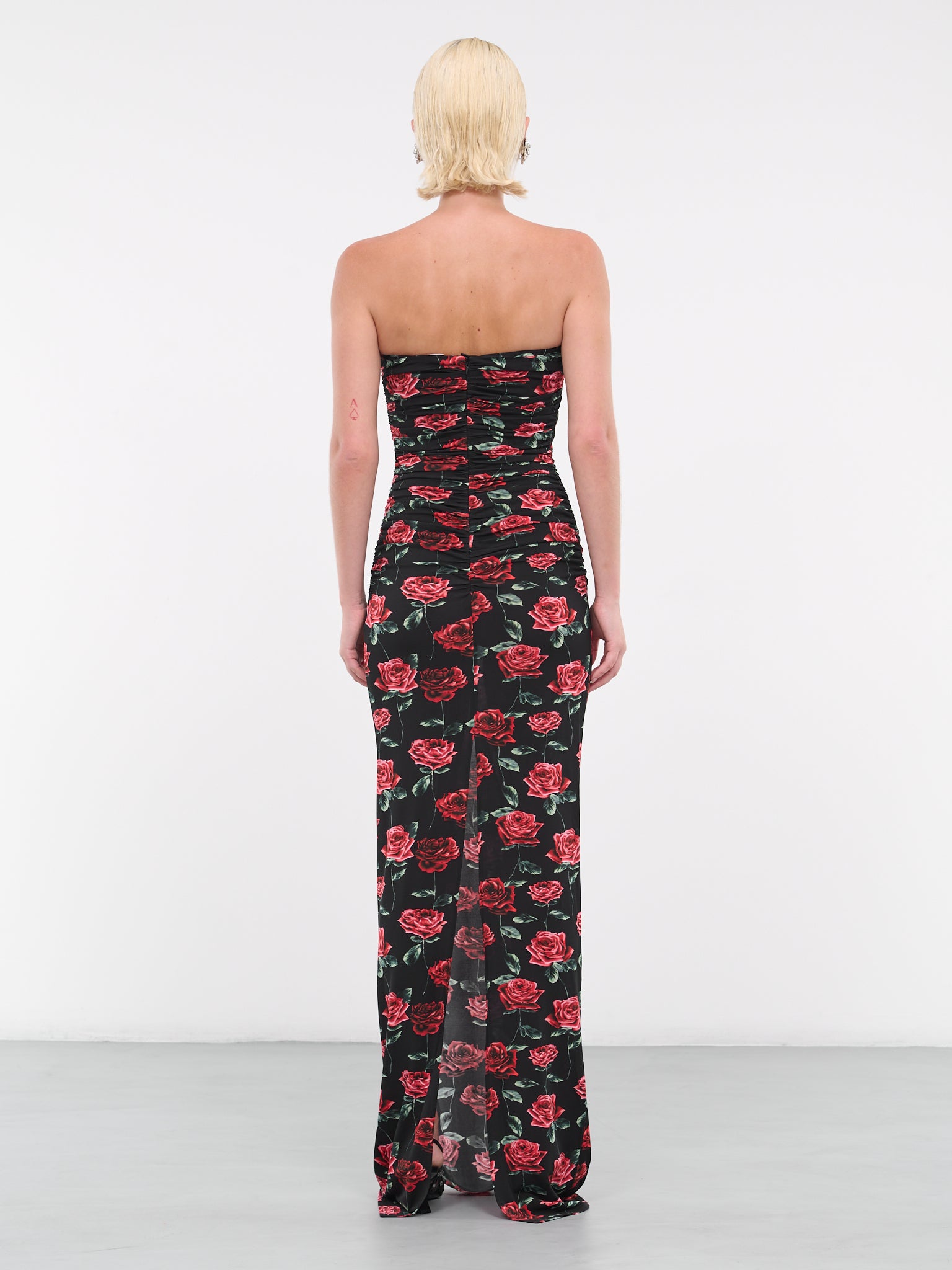 Bustier Maxi Dress (194723-BLACK-PRINT)