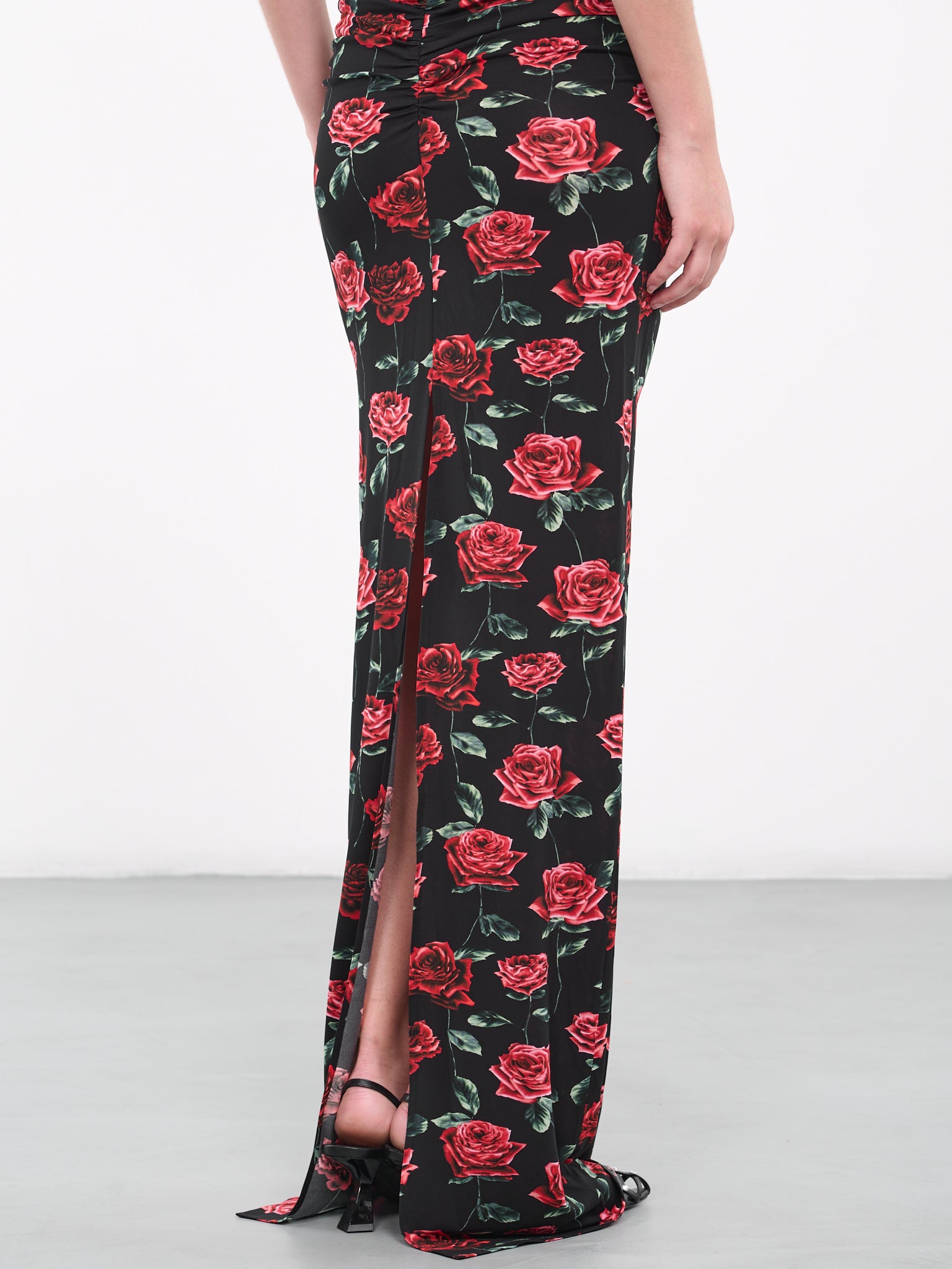 Bustier Maxi Dress (194723-BLACK-PRINT)