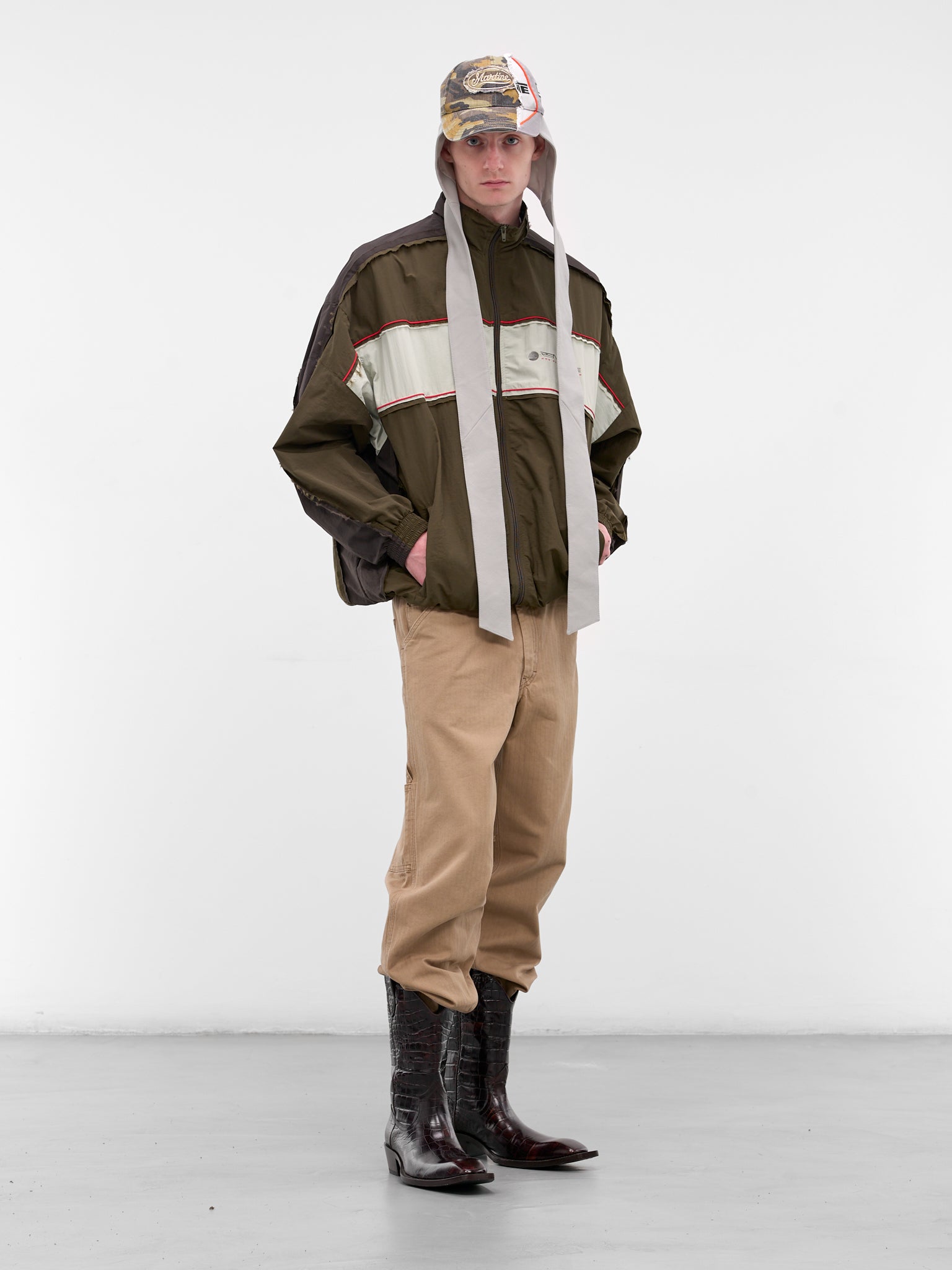 Green Layered Nylon Track Jacket (199WP01414-GREEN)