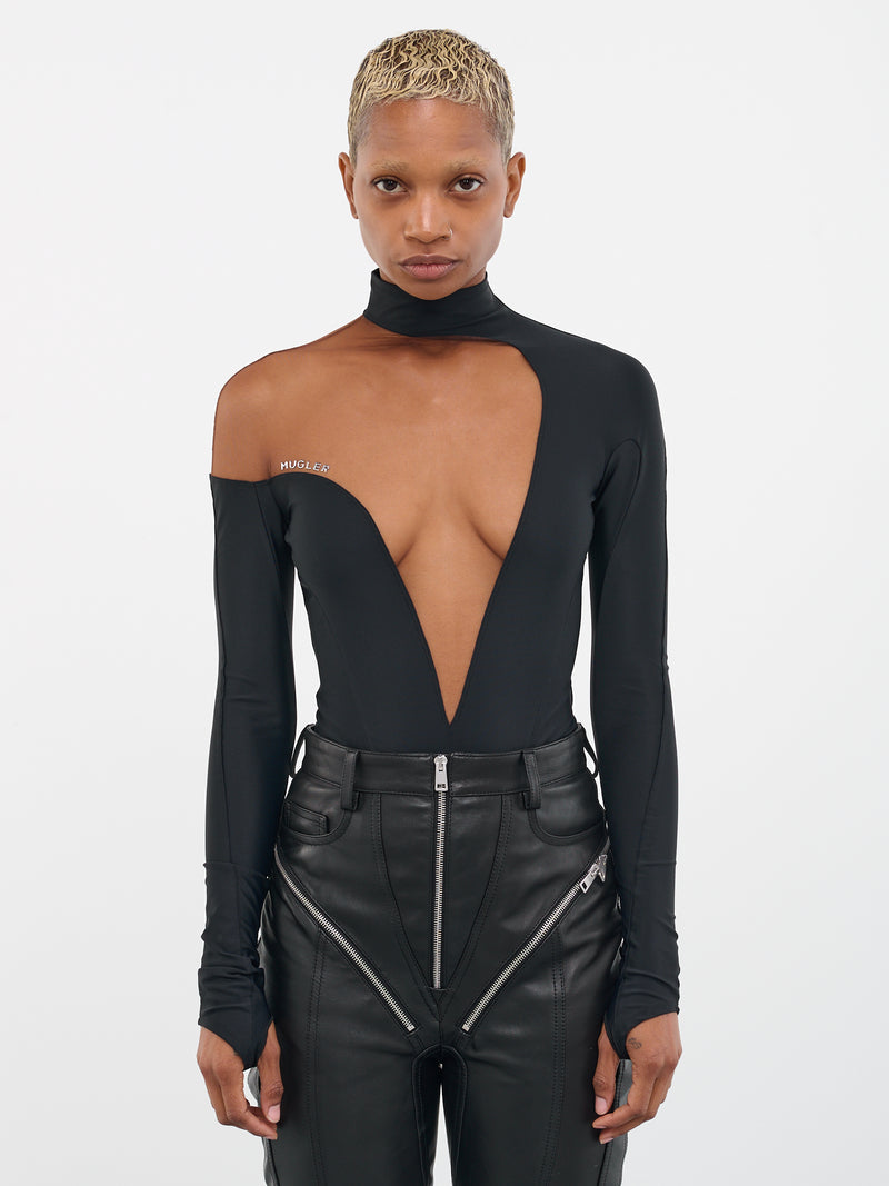 Asymmetric Illusion Bodysuit (1B00191842-19992-BLACK-NUDE-2)