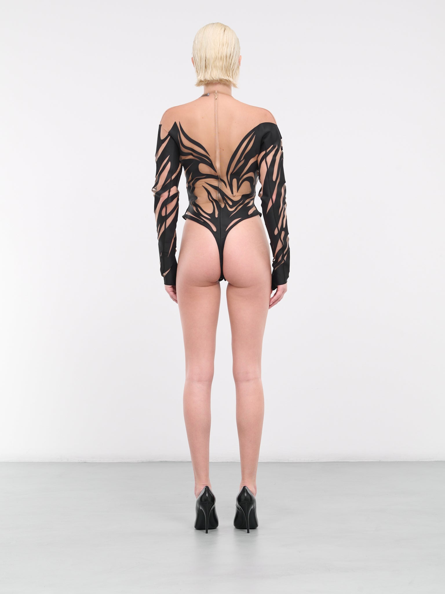 Spiky Bodysuit (1B00207691-B99NI-BLACK-NUDE)