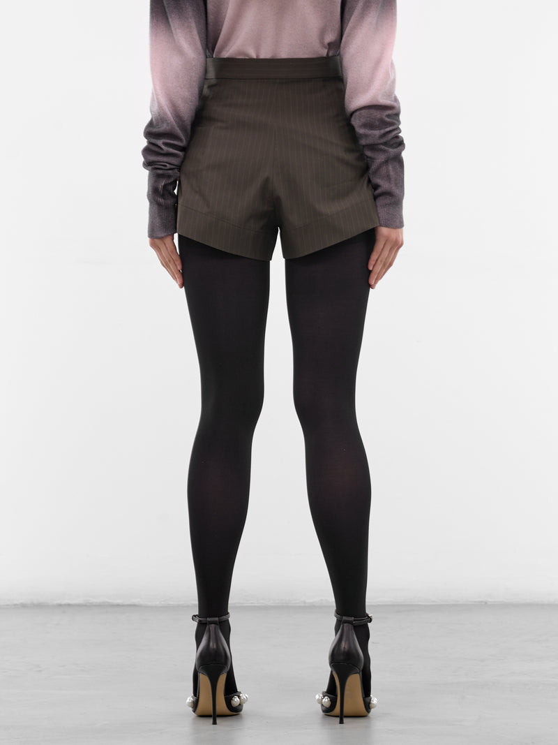 Elle Button Tailored Mini Shorts (1F01001G-W01EJ- DARK-KHAKI)