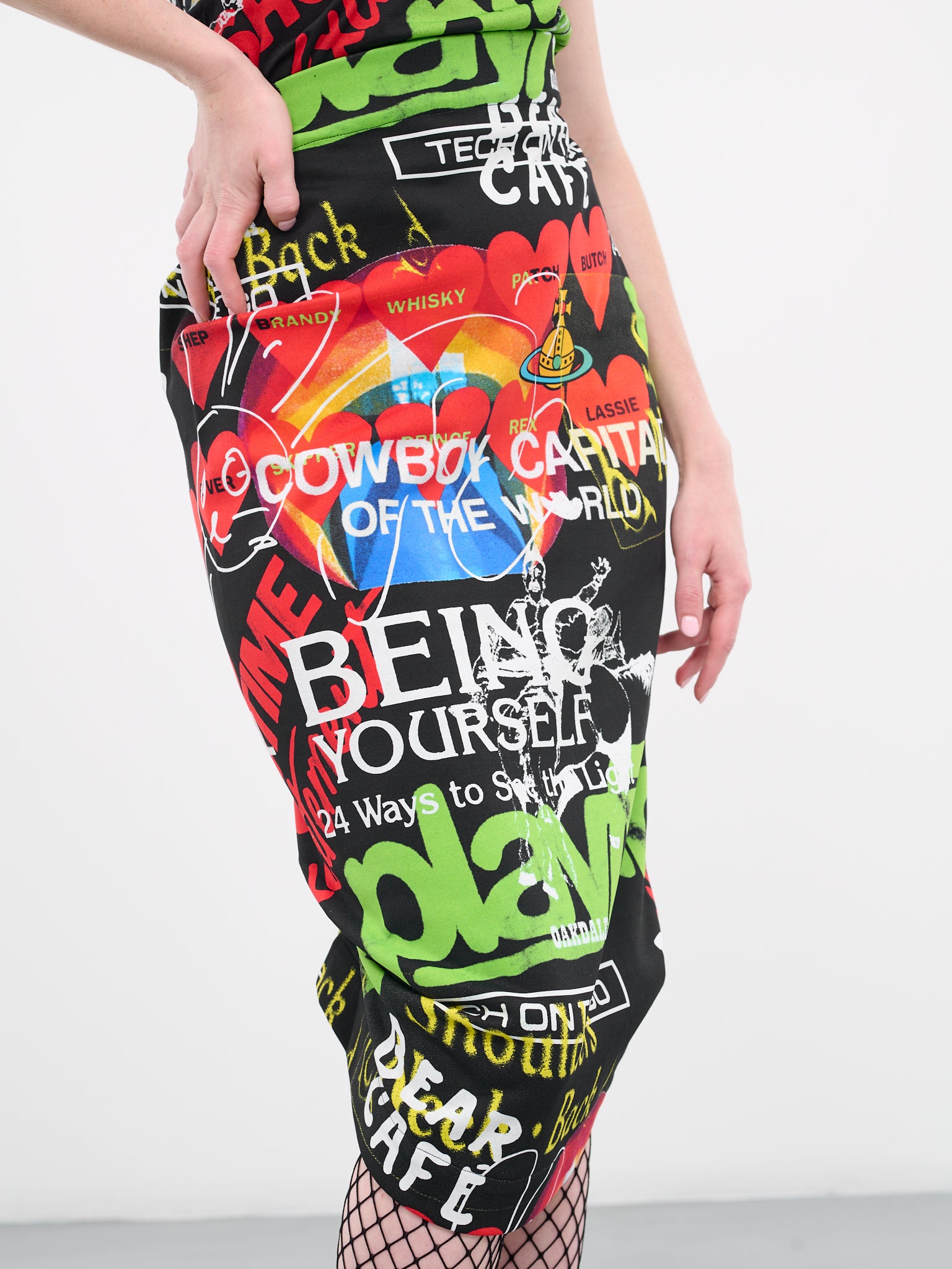 Graffiti Pencil Skirt (1J010003-J005B-O301-MULTI)