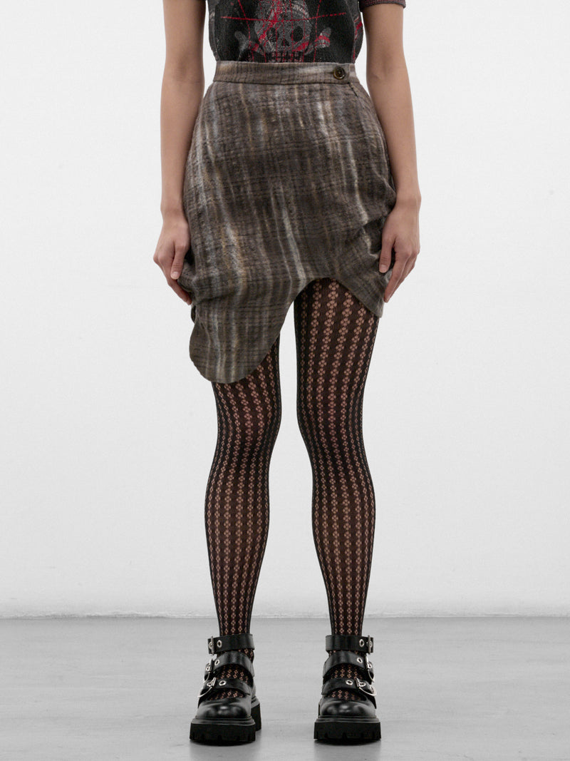 Slate Wool Plaid Mini Skirt (1K01003J-W01NE-SLATE)