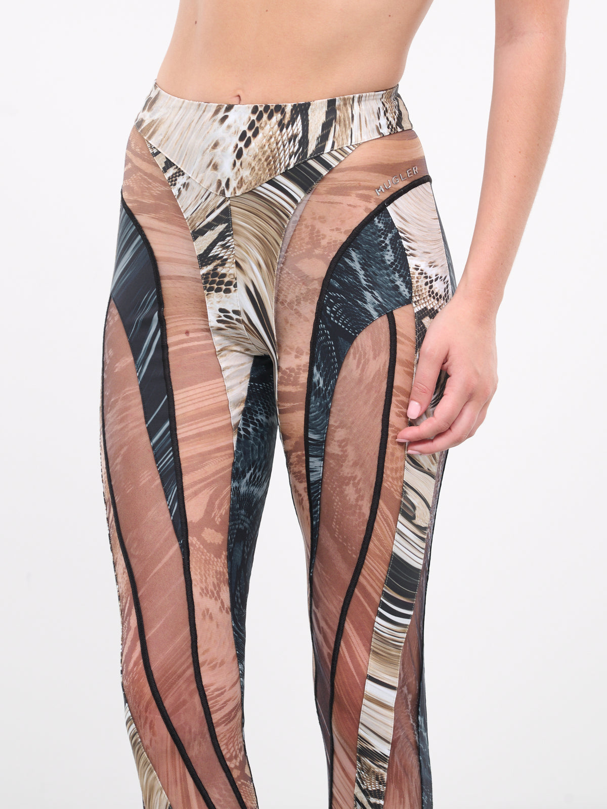 Snakeskin Spiral Leggings (1PA0333872-SNAKE-ROCCIA-BLACK)