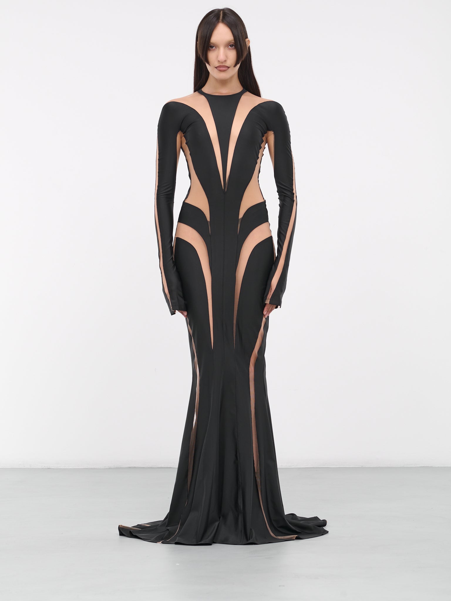 Cut-Out Gown (1R01482842-BLACK-NUDE) Cut-Out Gown (1R01482842-BLACK-NUDE)