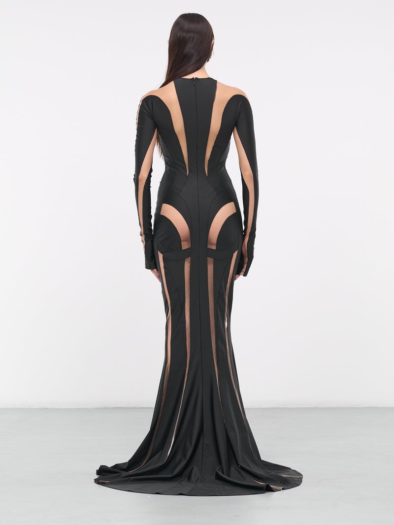 Cut-Out Gown (1R01482842-BLACK-NUDE)