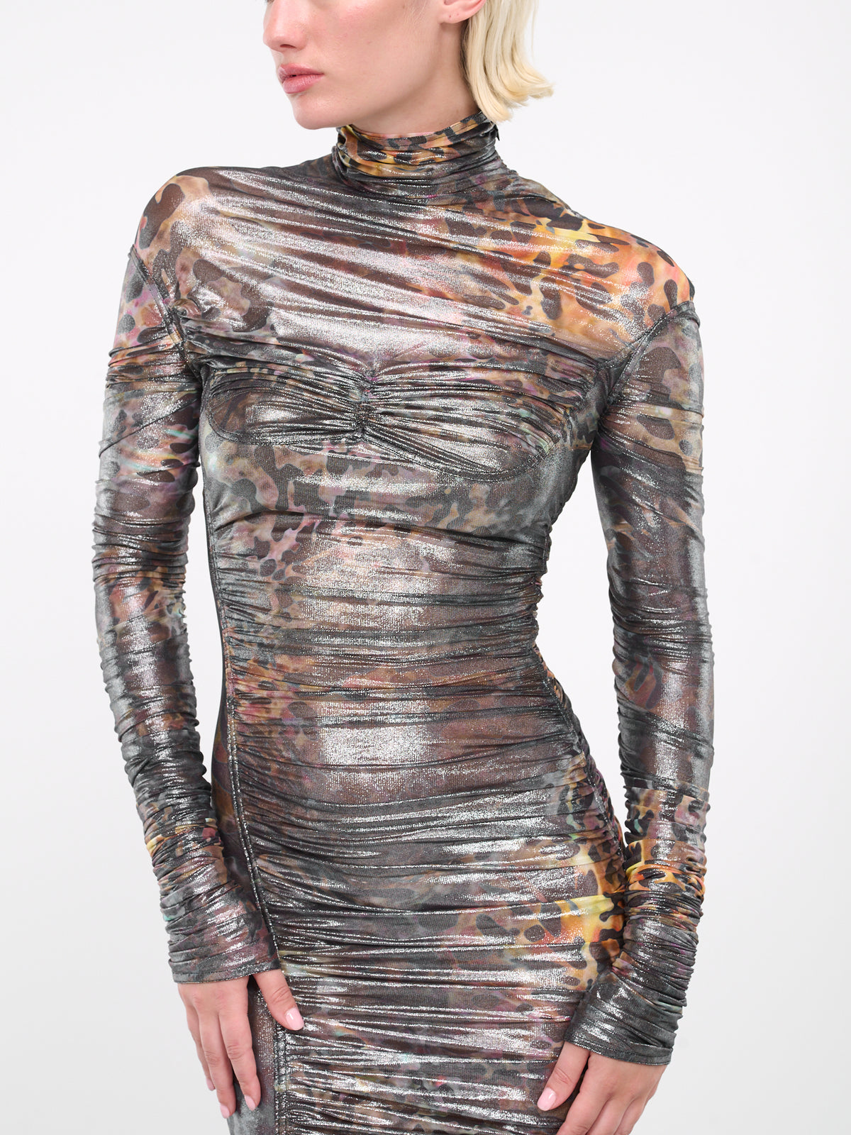 Ruched Dress (1R01524585-OCTOPUS-SILVER)