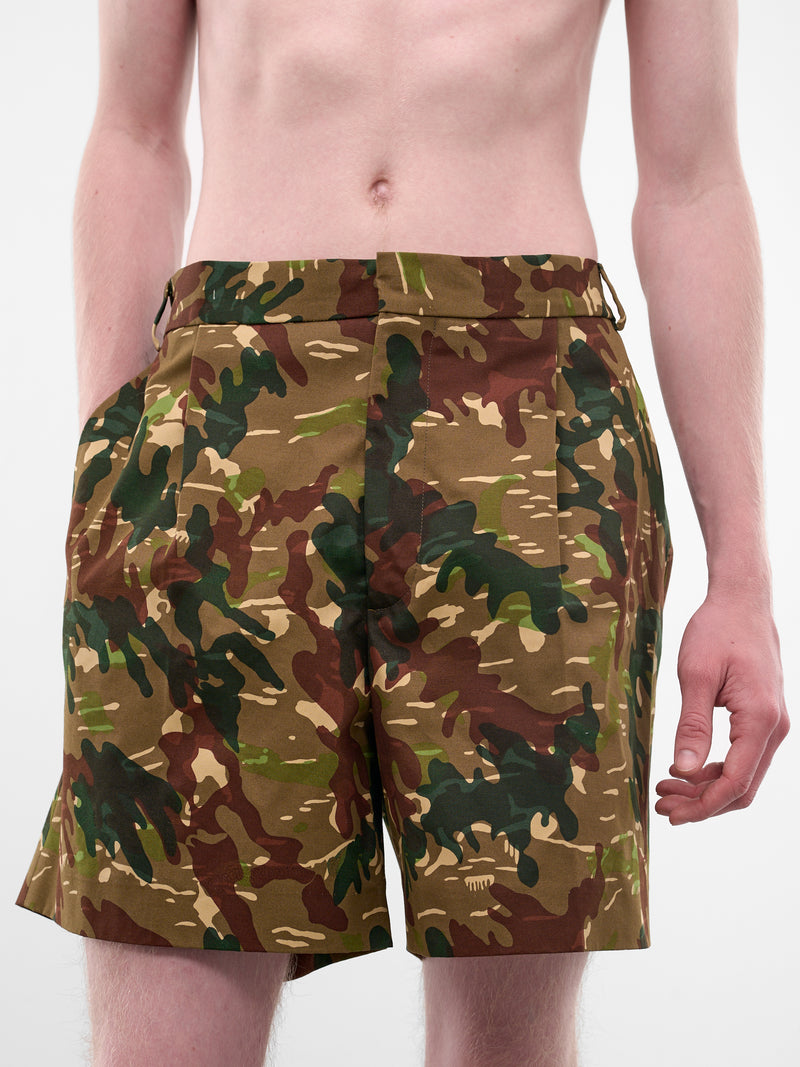 Star Camo Tailored Shorts (2005-CC1-MILITARY-GREEN)