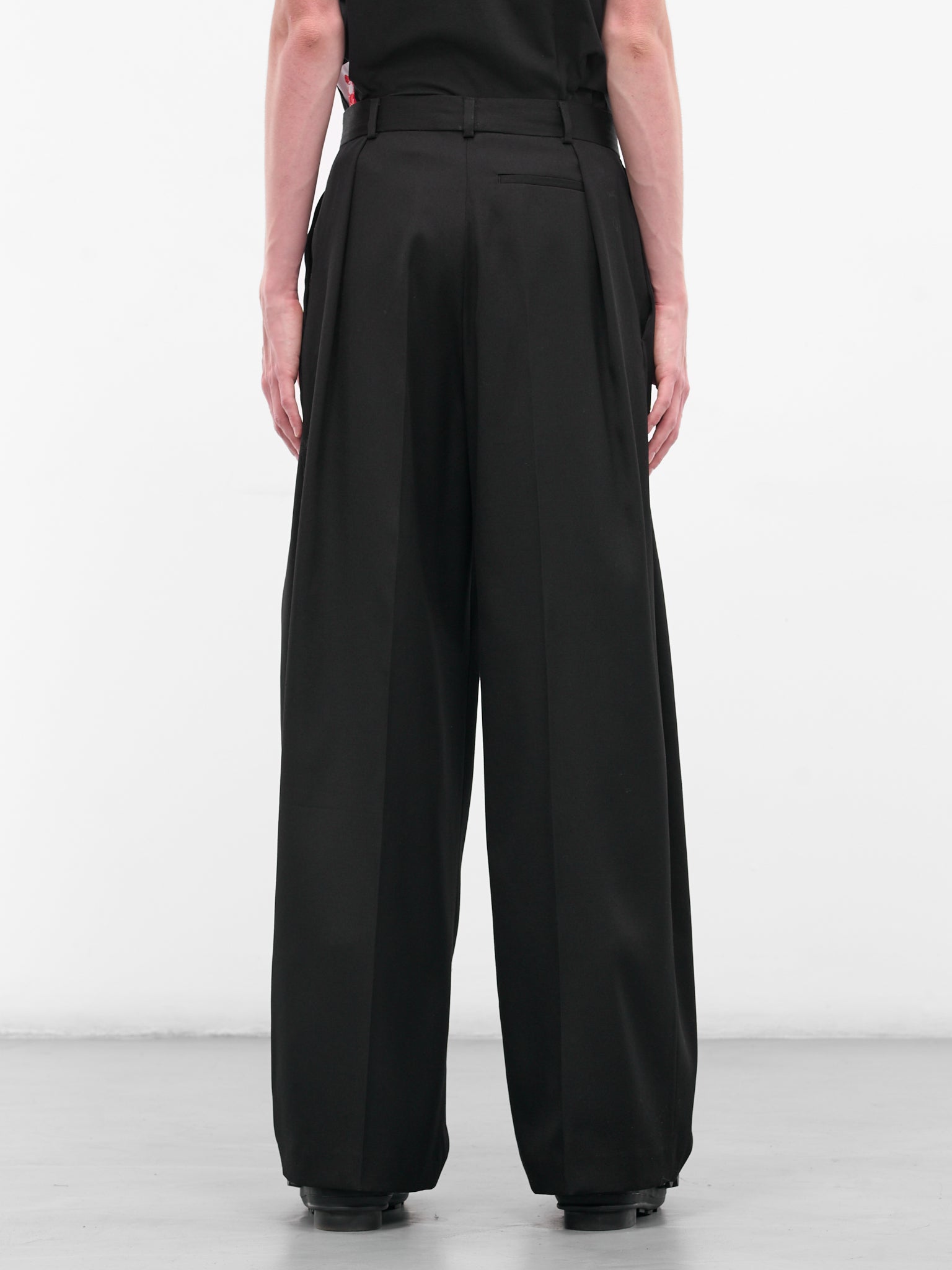 Black Sun Wool Wide Trousers (2005-CC13-BLACK)