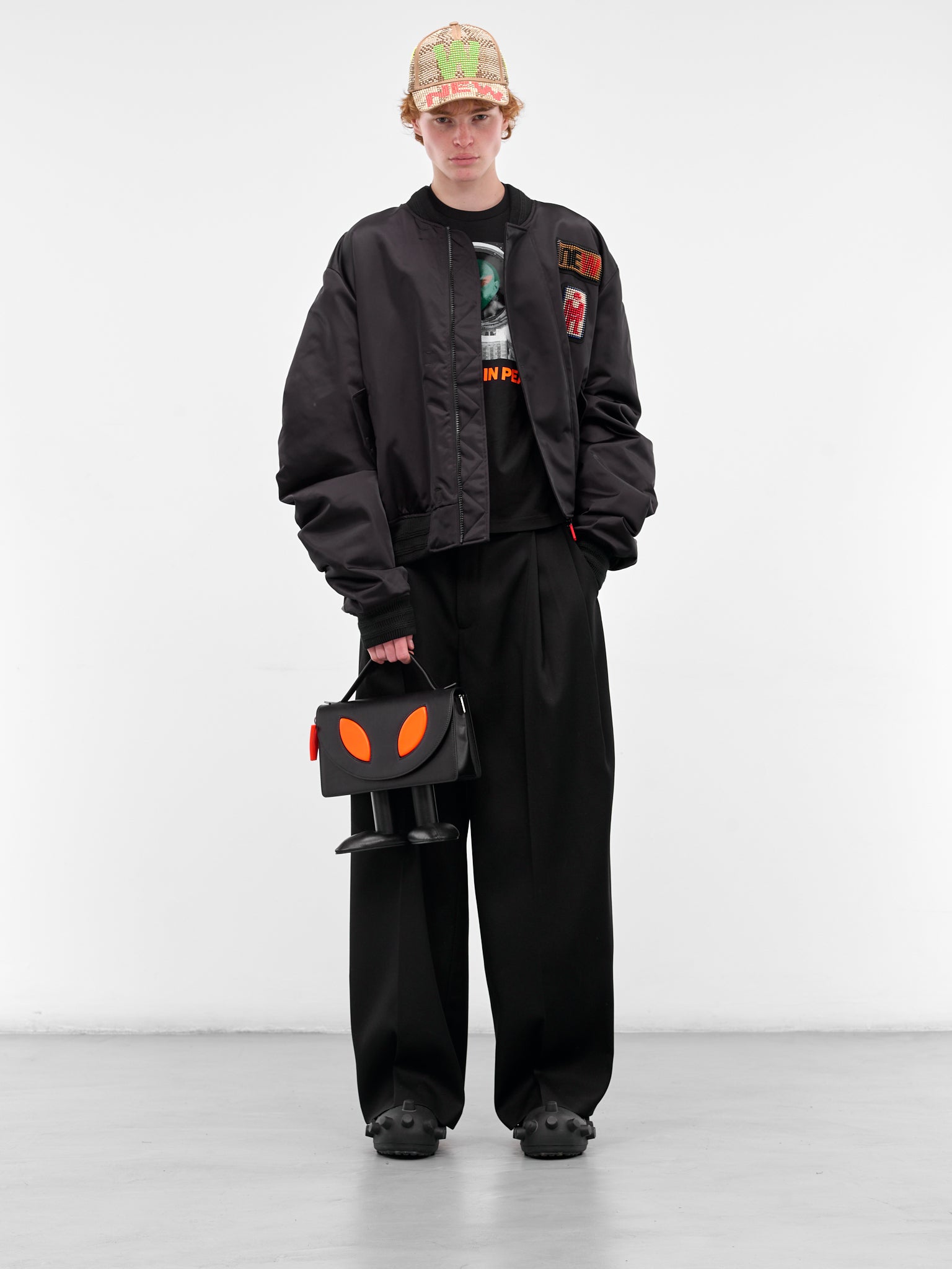 Black Sun Wool Wide Trousers (2005-CC13-BLACK)