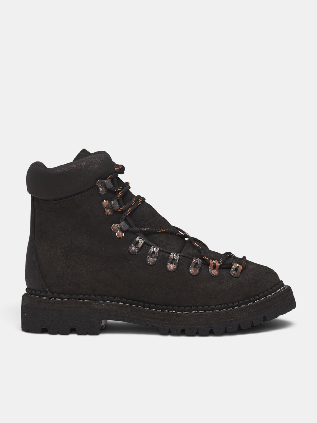 2006V Black Leather Hiking Boots (2006V-M-GROPPONE-REVERSE-BLACK)