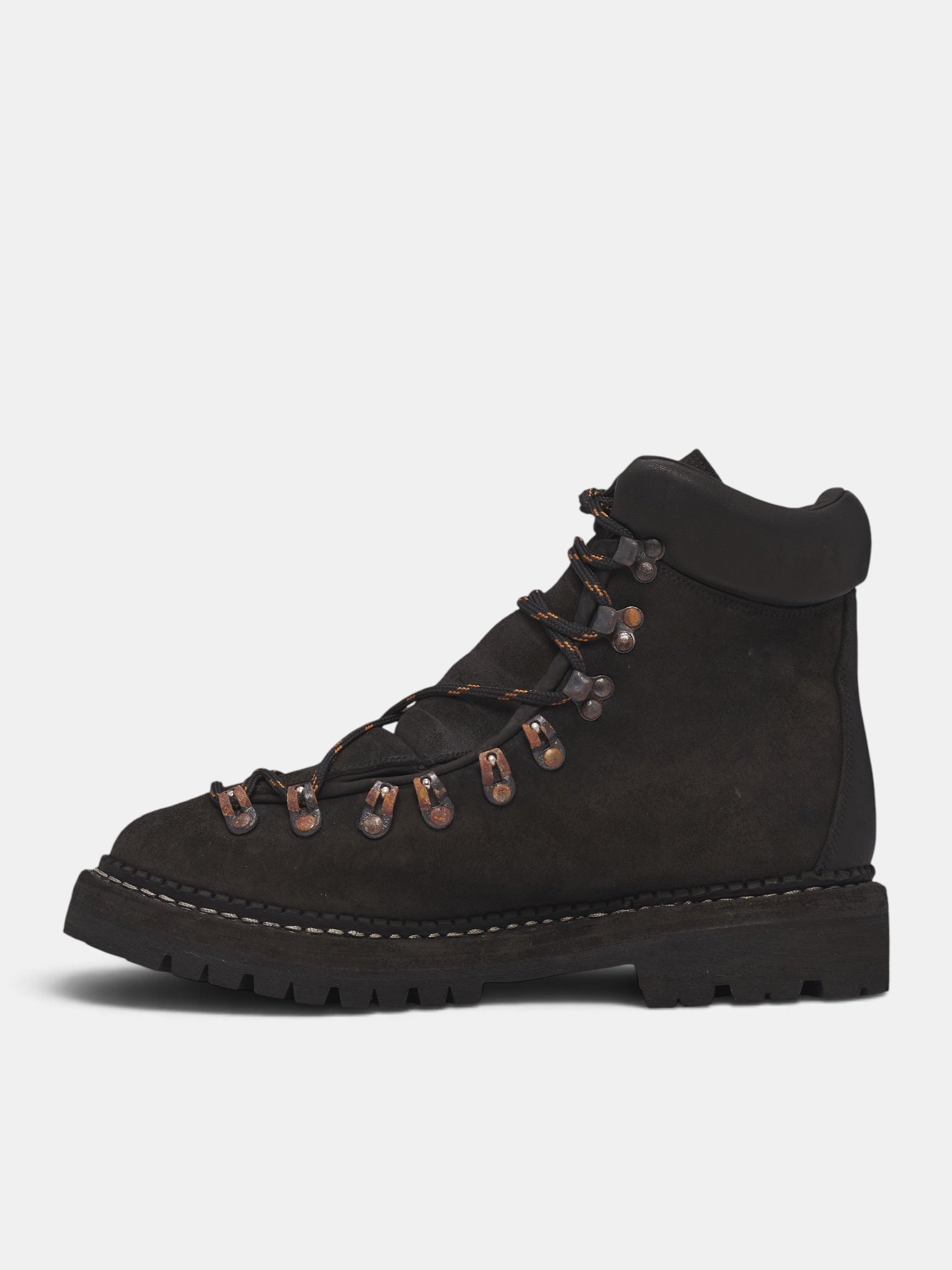 2006V Black Leather Hiking Boots (2006V-M-GROPPONE-REVERSE-BLACK)