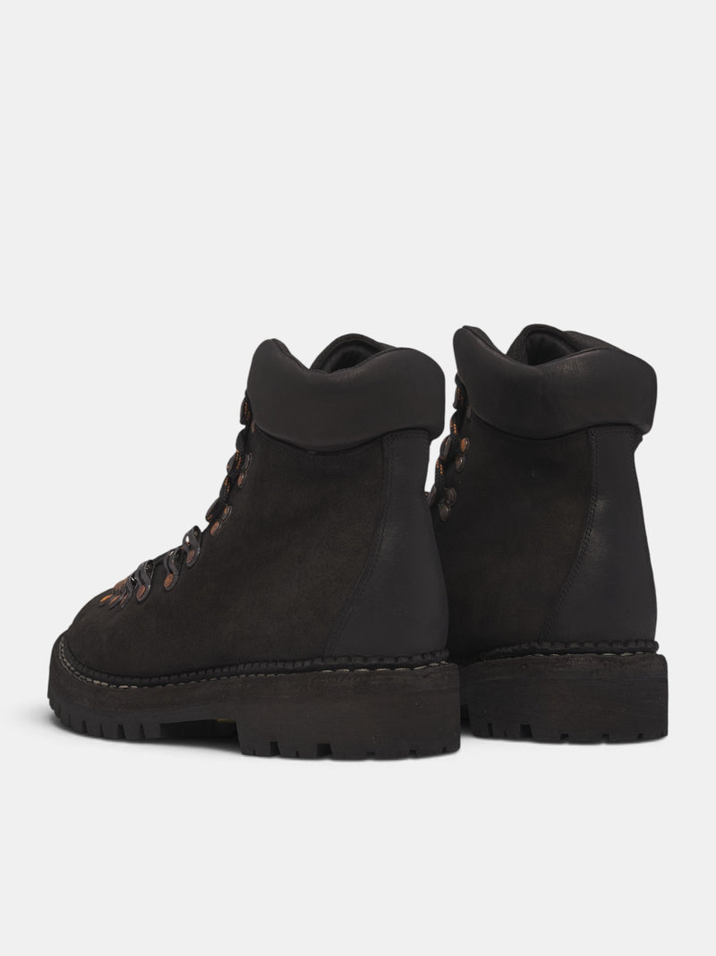 2006V Black Leather Hiking Boots (2006V-M-GROPPONE-REVERSE-BLACK)