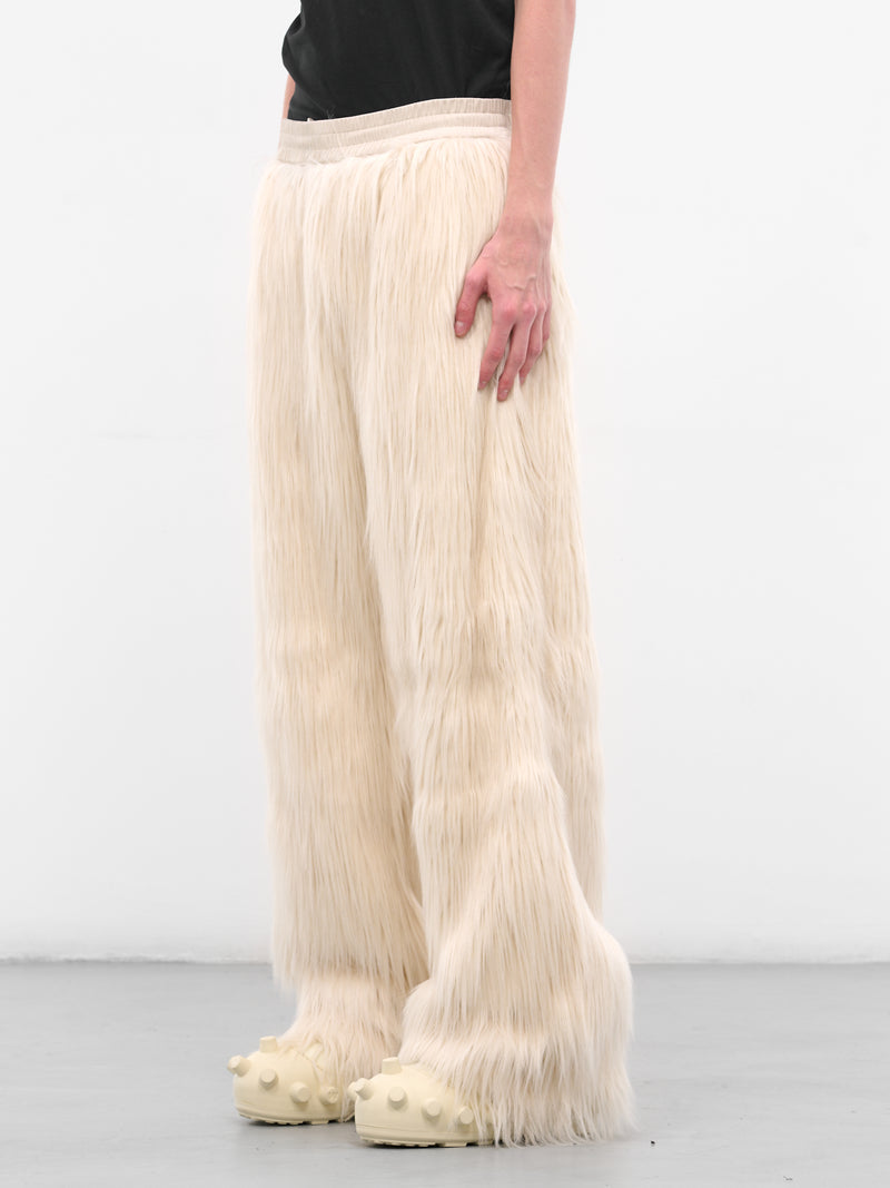 White Basic Fur Baggy Trousers (2009-CC4-MILK)