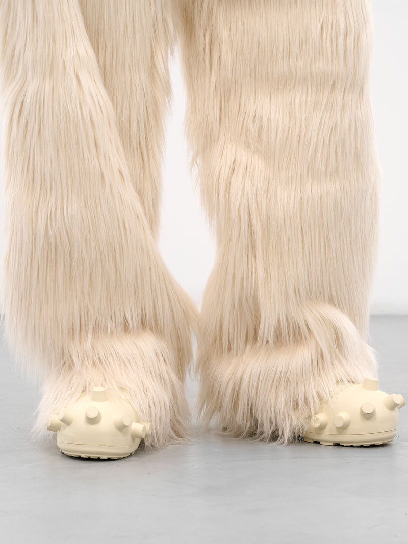 White Basic Fur Baggy Trousers (2009-CC4-MILK)